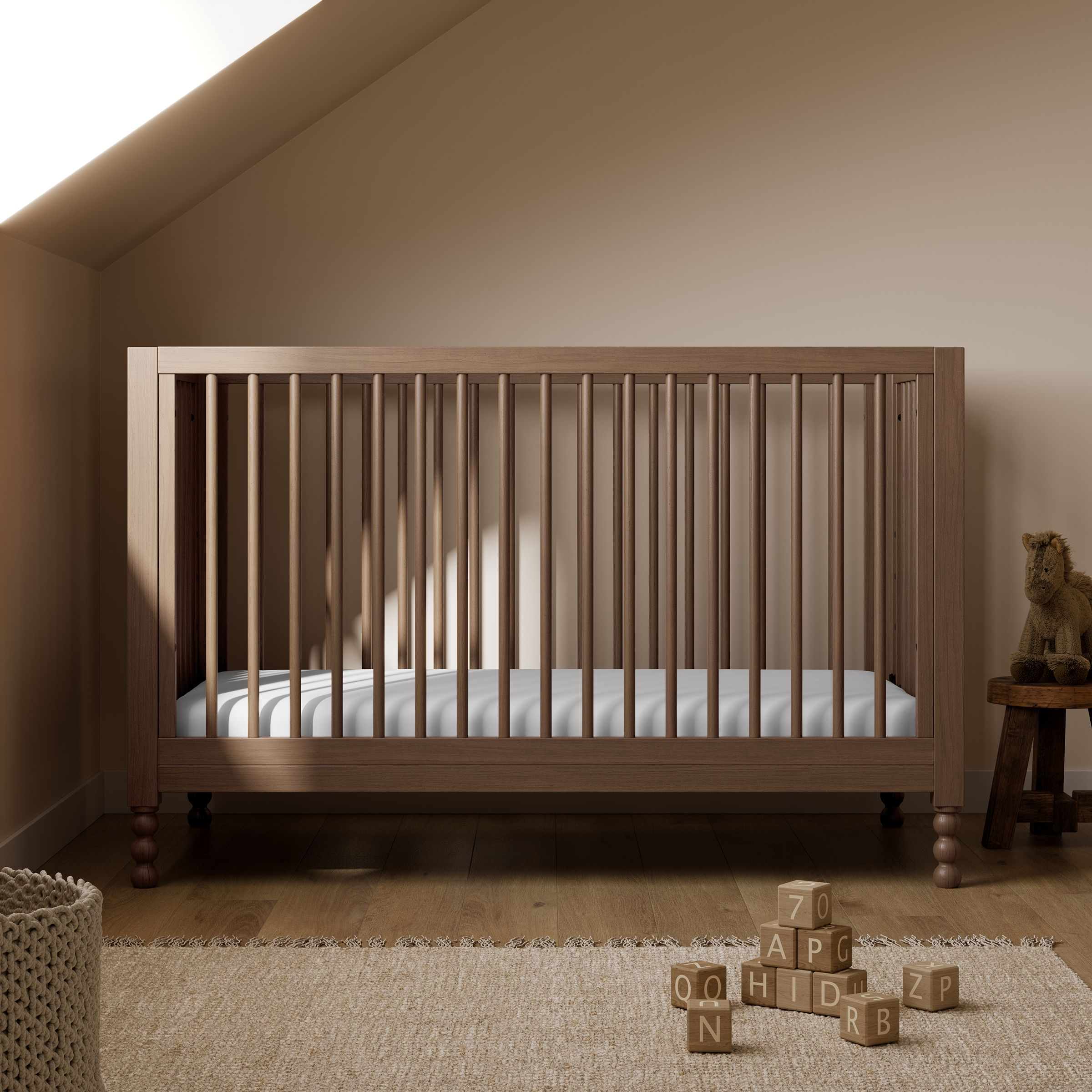Storkcraft Rio 5-in-1 Convertible Crib - Hazelnut.