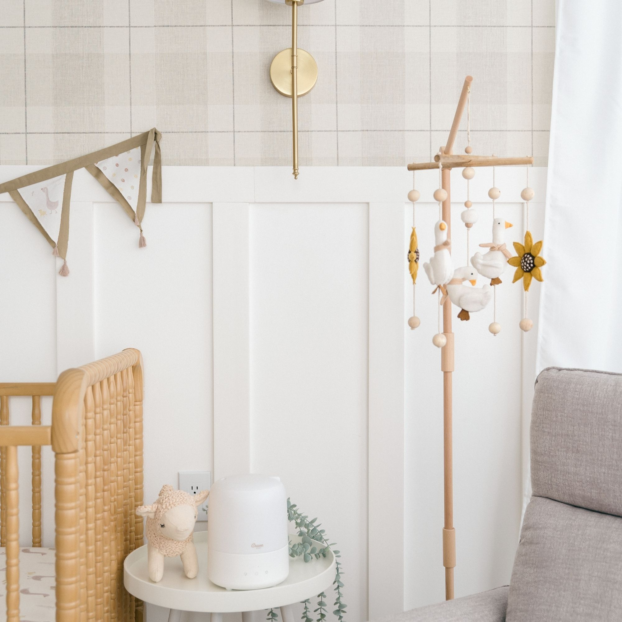 Crane Baby Handcrafted Ceiling Hanging - Farmhouse Goose.