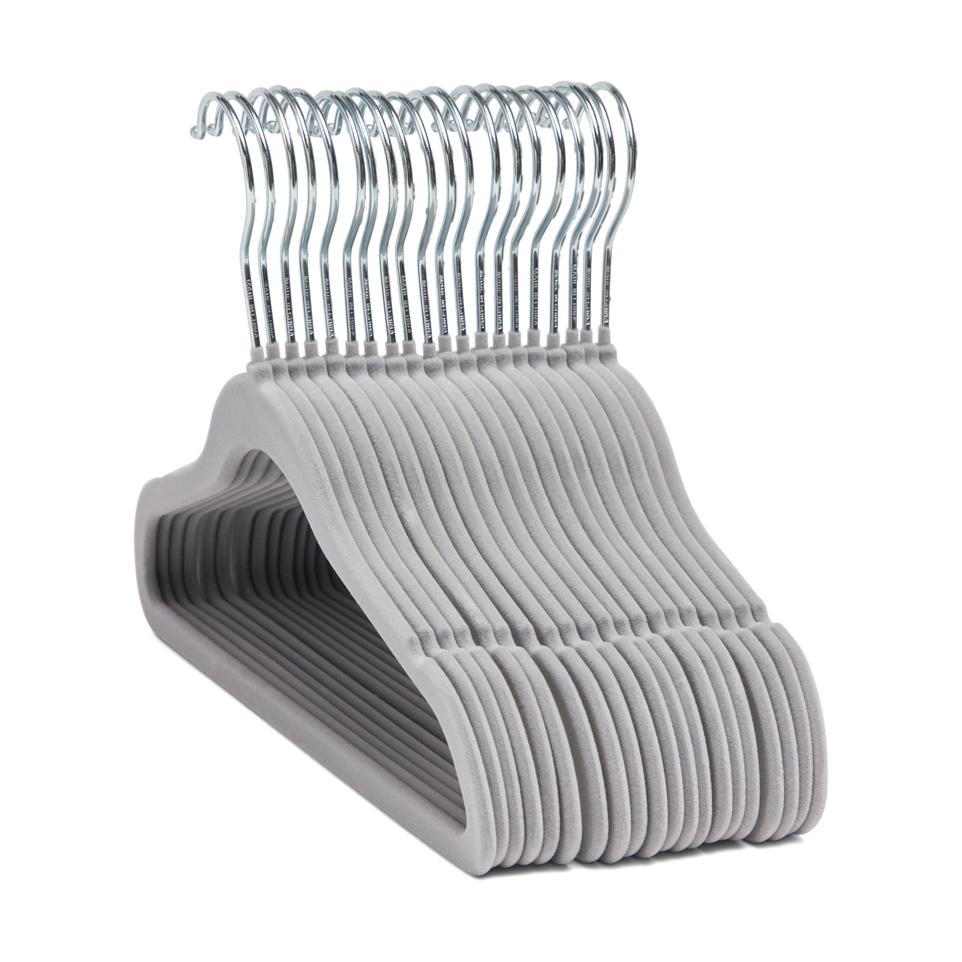 Sprucely Non-Slip Velvet Hangers - Grey, 20.