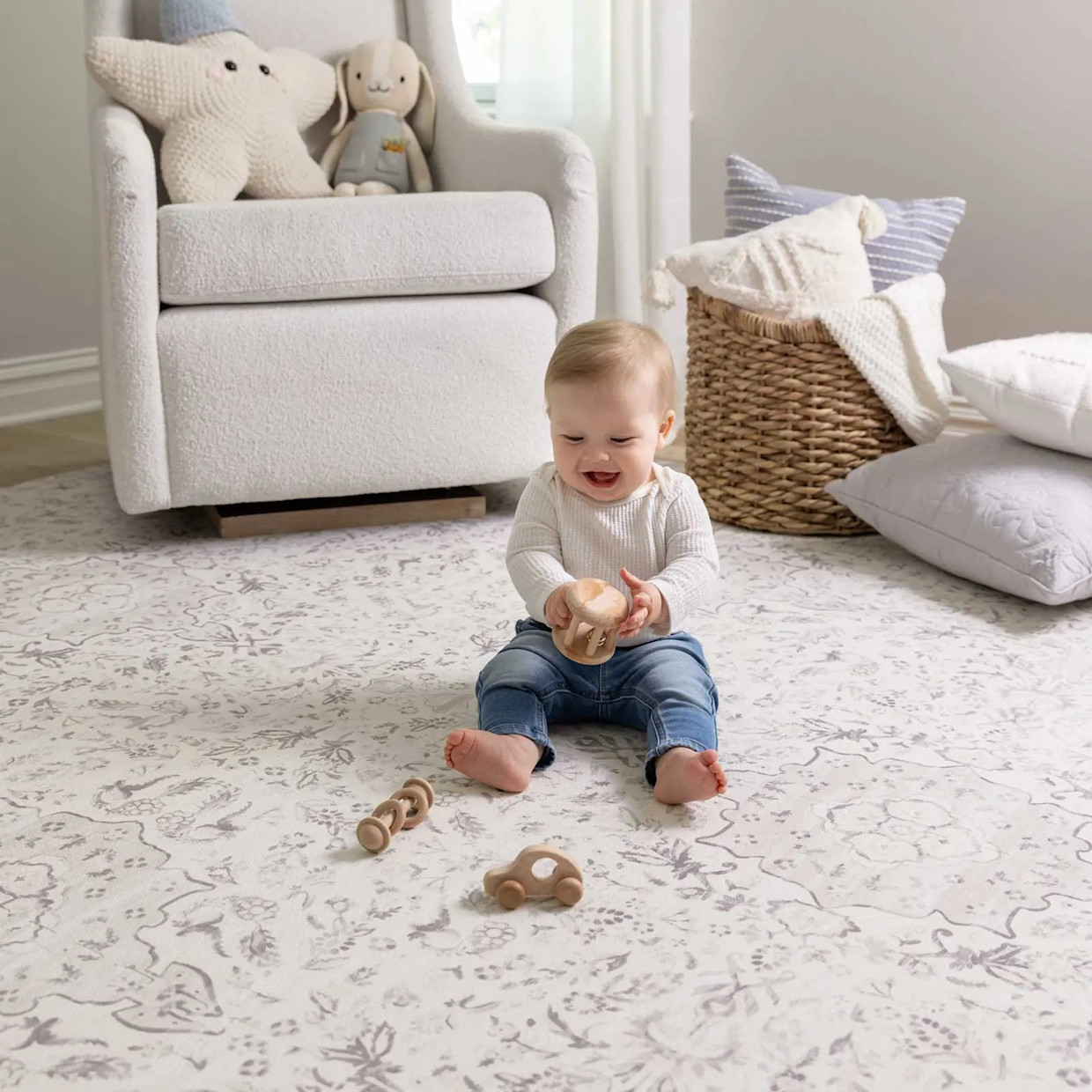 House of Noa Little Nomad Play Mat | Emile - Latte, 4X6.