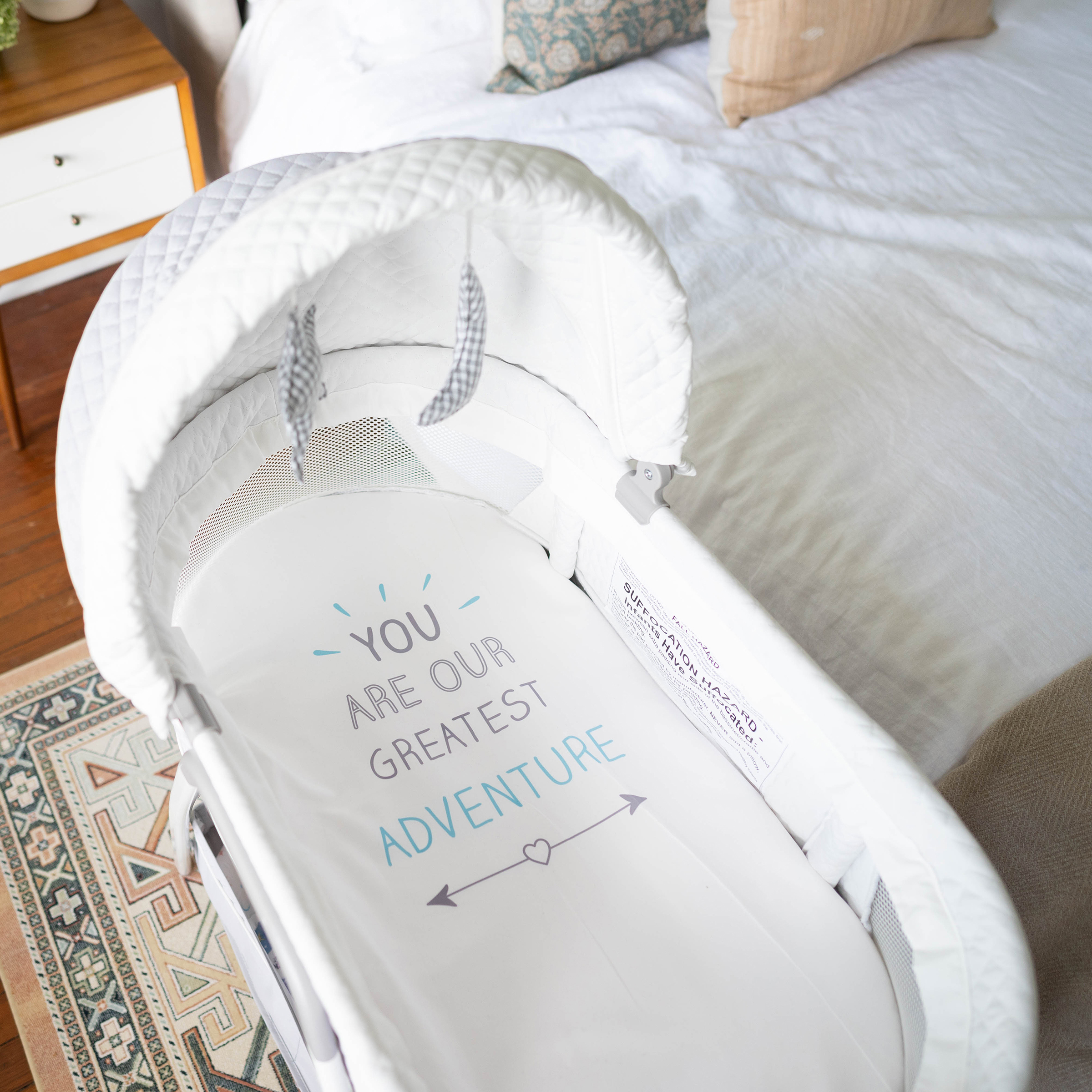 TruBliss Journey 2-in-1 Bassinet - Light Grey.