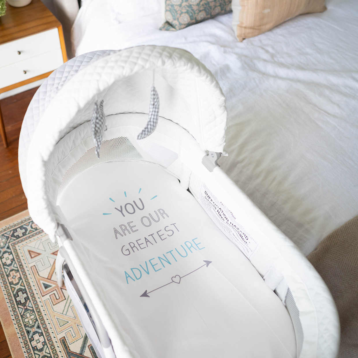 TruBliss Journey 2-in-1 Bassinet - Light Grey.