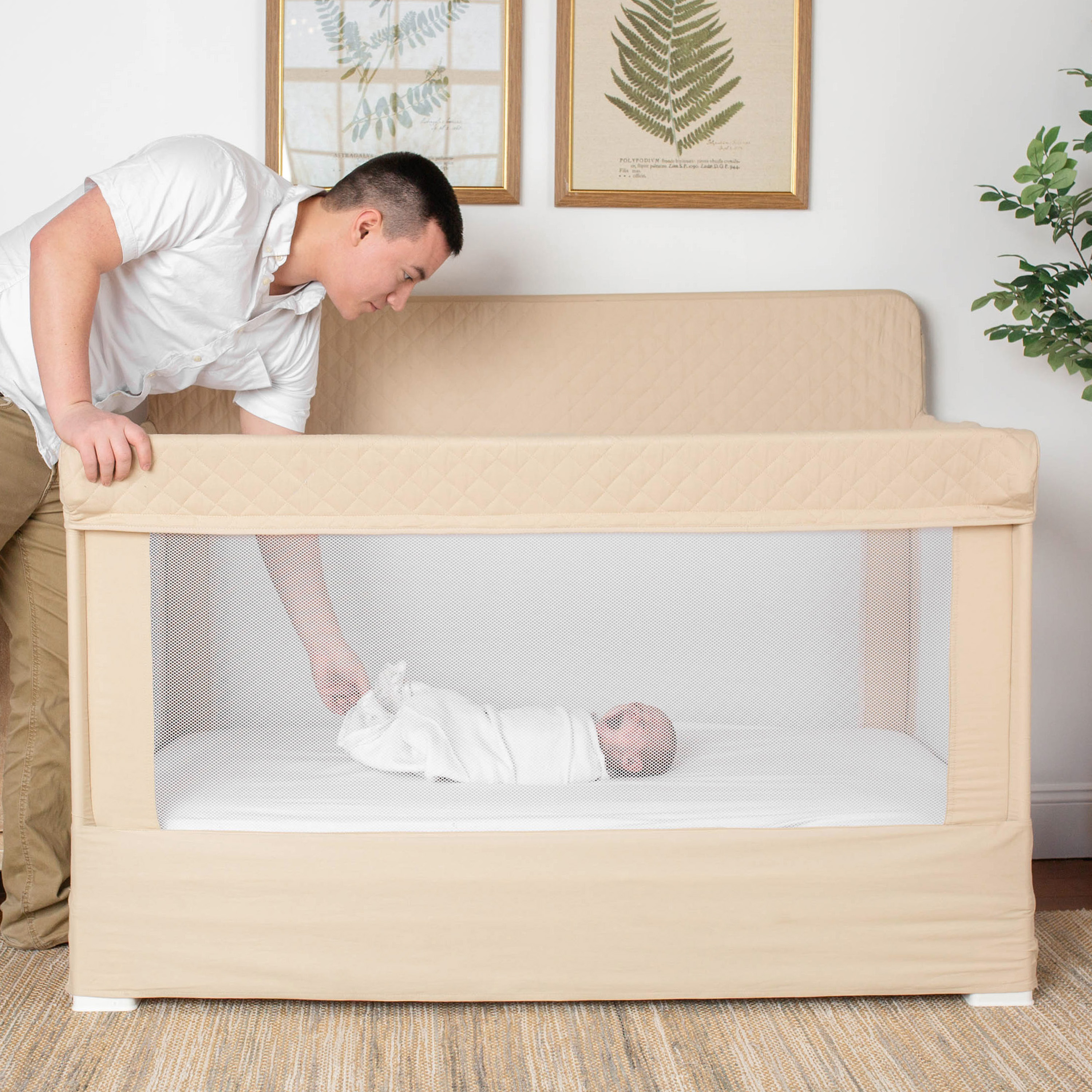 Baby Delight Lunaire Full-Size Mesh Crib & Playard - Organic Oat.