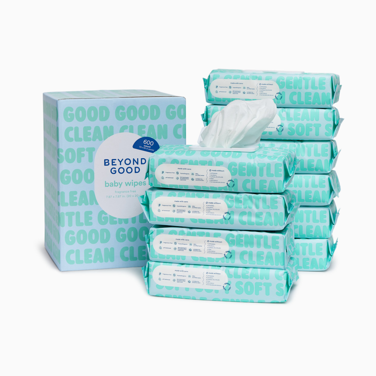 Beyond Good 99% Purified Water Baby Wipes - Fragrance Free, 600 Count.