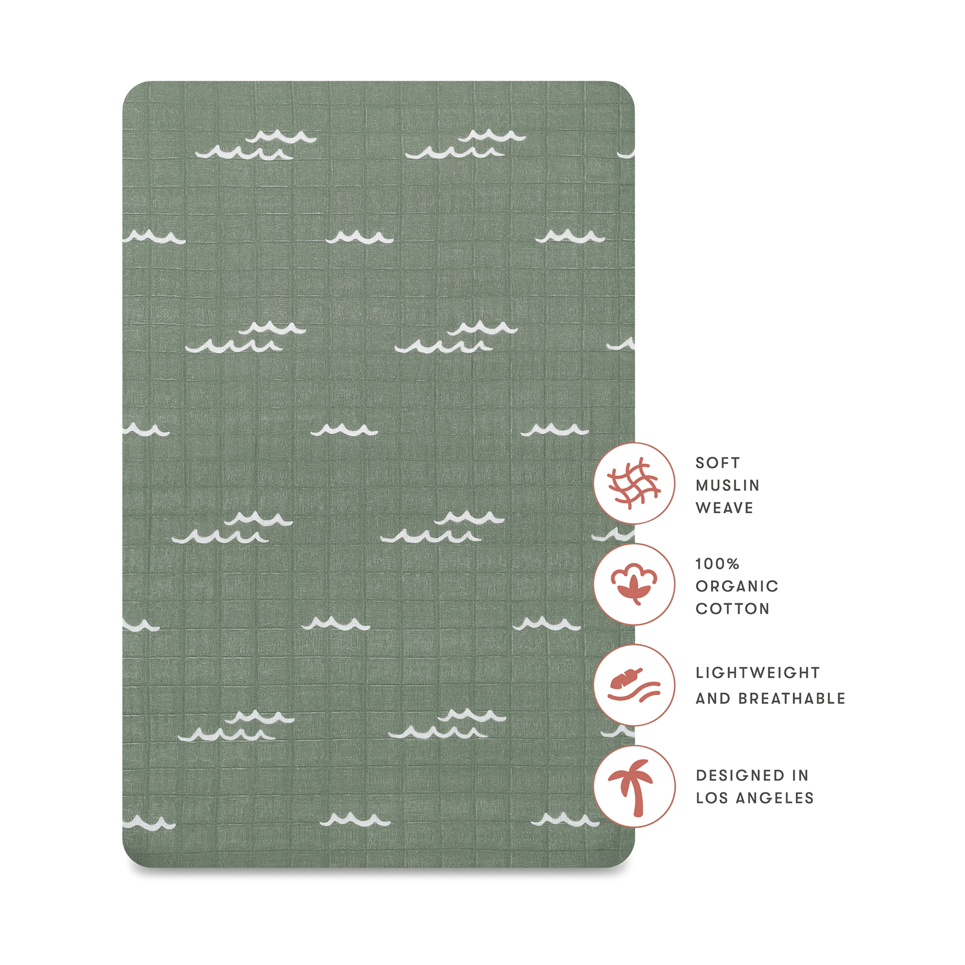 babyletto All-Stages Bassinet Sheet - Ocean Waves.