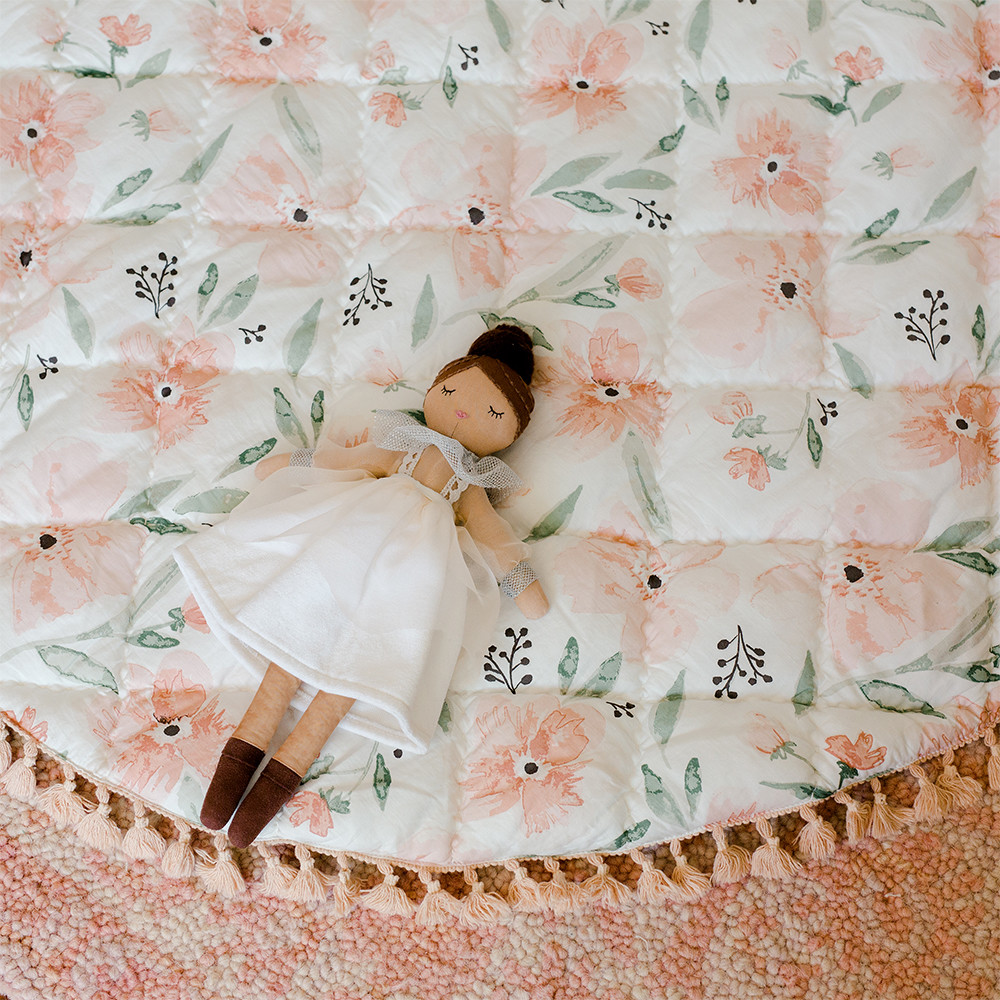 Crane Baby Cotton Quilted Playmat - Parker Floral.