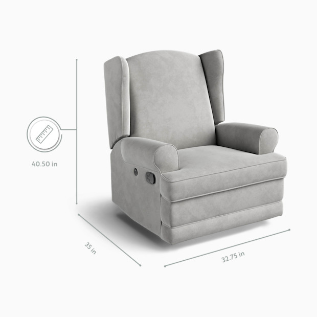 Storkcraft Serenity Wingback Upholstered Recline Glider.