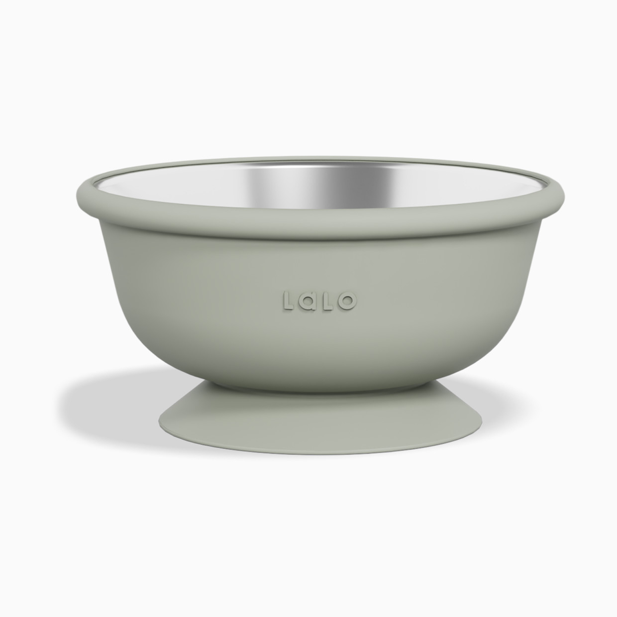Lalo Stainless Steel Suction Bowl - Sage.