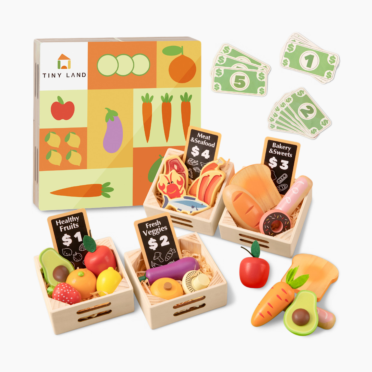 Tiny Land Wooden Play Food For Kitchen.