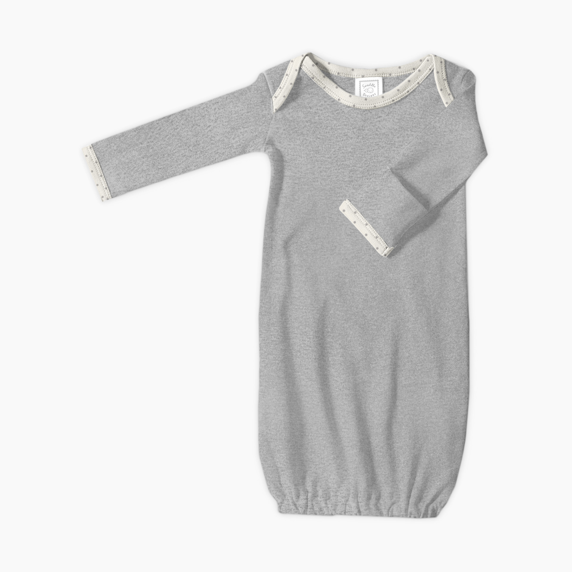 SwaddleDesigns Infant Cotton Baby Gown with Mitten Foldover