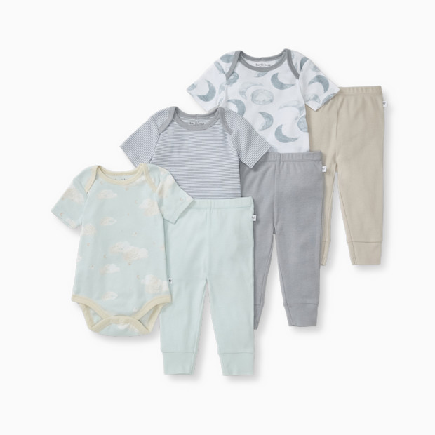 Burt's Bees Baby Organic Short Sleeve Bodysuit & Pant Set (3 Pack).