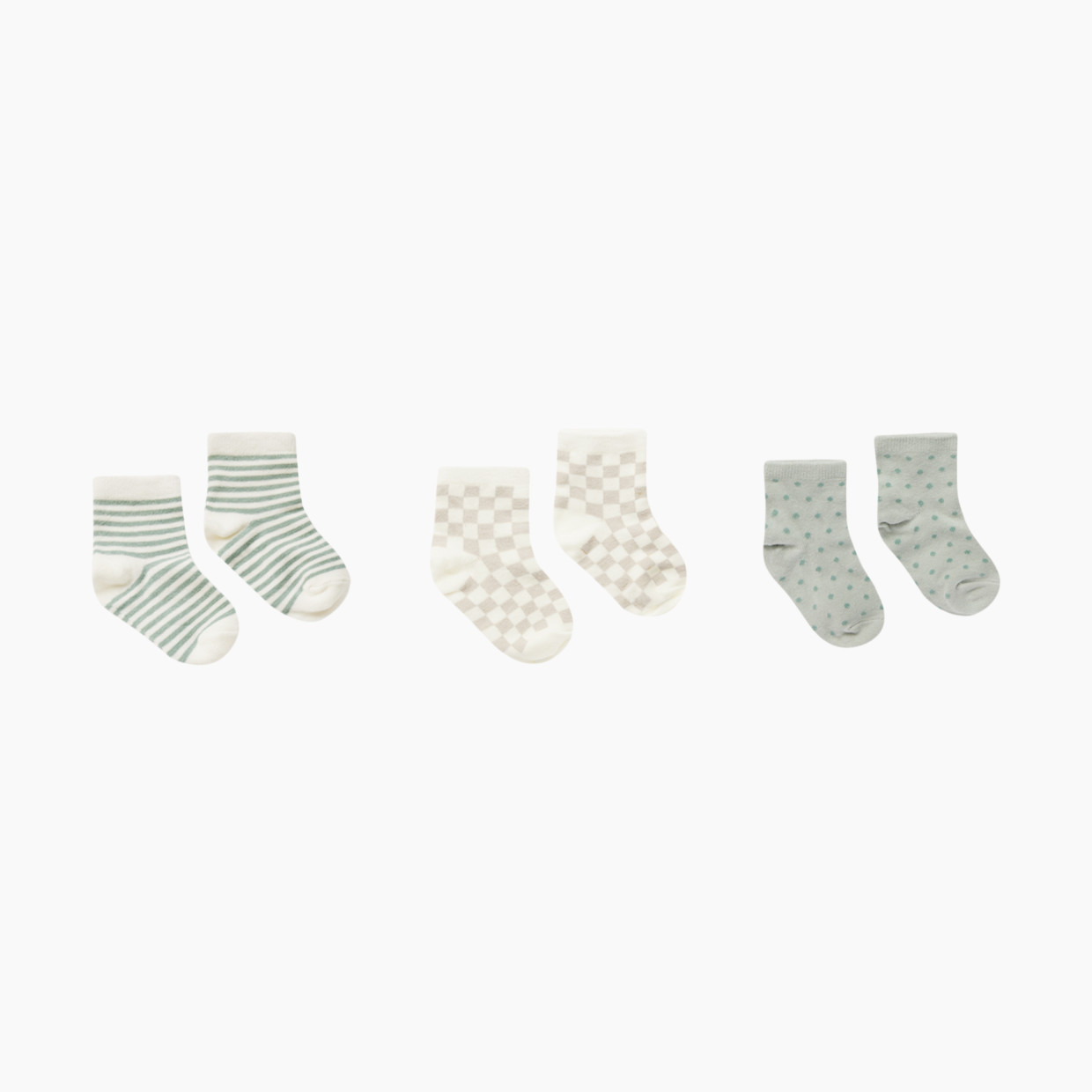 Rylee + Cru Printed Socks - Stripe Check Dot, 6-12 M.