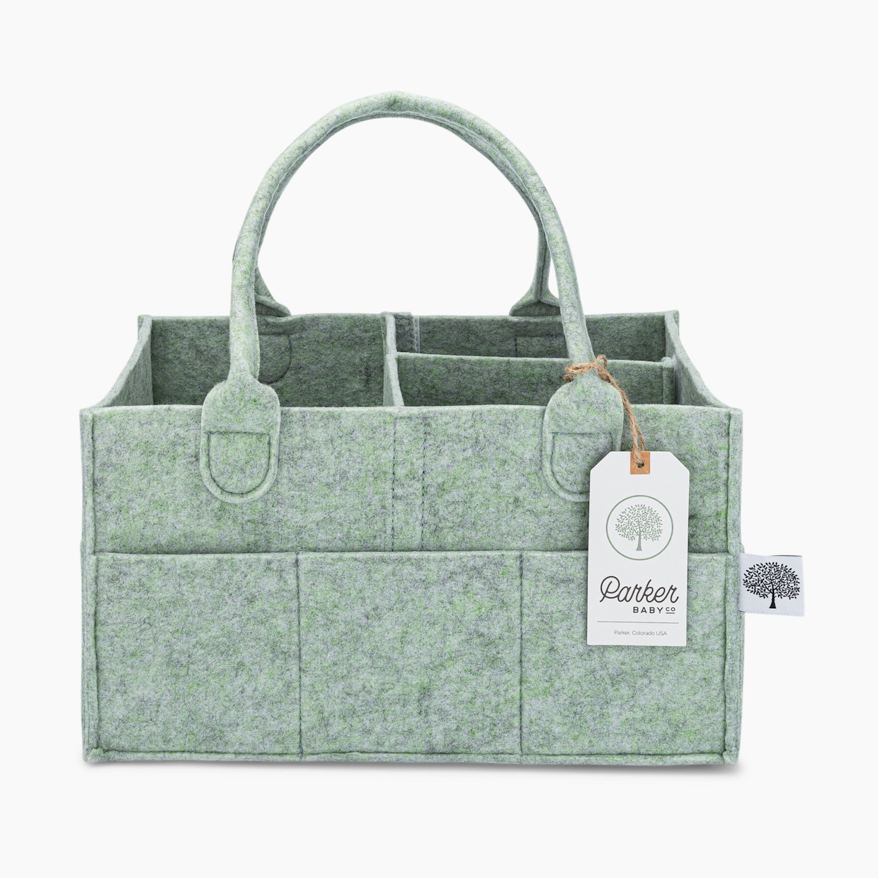 Parker Baby Co. Diaper Caddy - Sage Green, Regular.