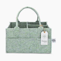 Parker Baby Diaper Caddy - Nursery Storage Bin and Car Organizer for Diapers and Baby Wipes - Sage Green, Regular