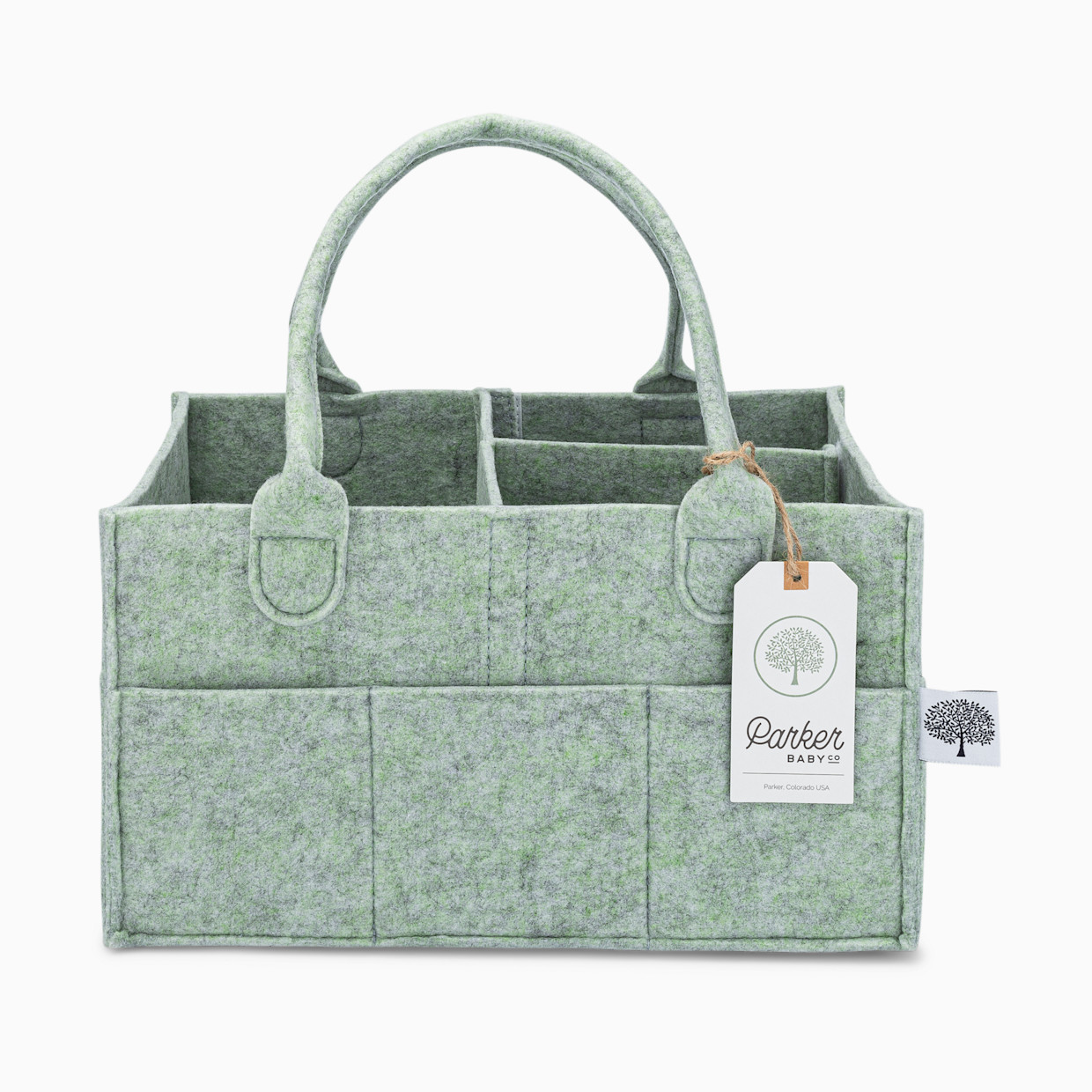 Parker Baby Co. Diaper Caddy - Sage Green, Regular.