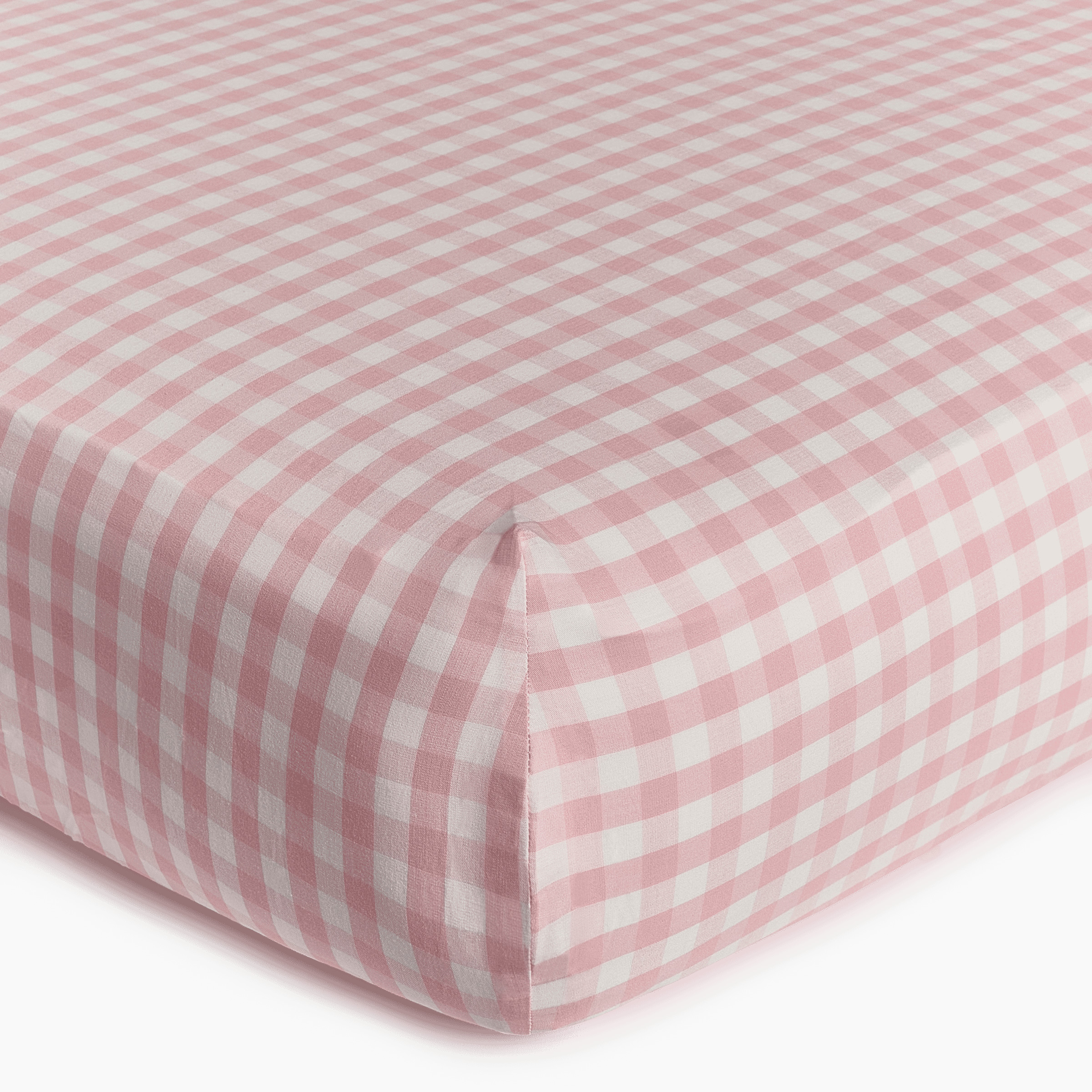 Soundly Percale Organic Crib Sheet Pink Gingham Babylist Shop