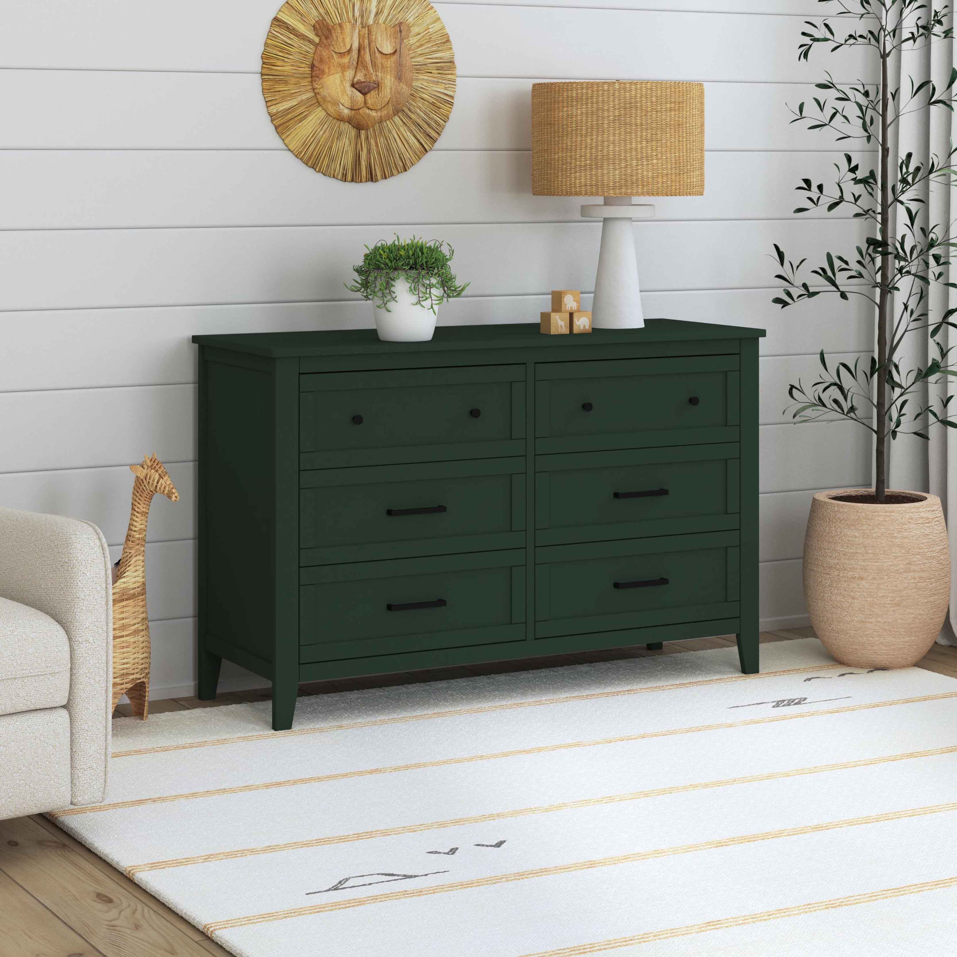 daVinci Beau 6-Drawer Dresser - Forest Green.