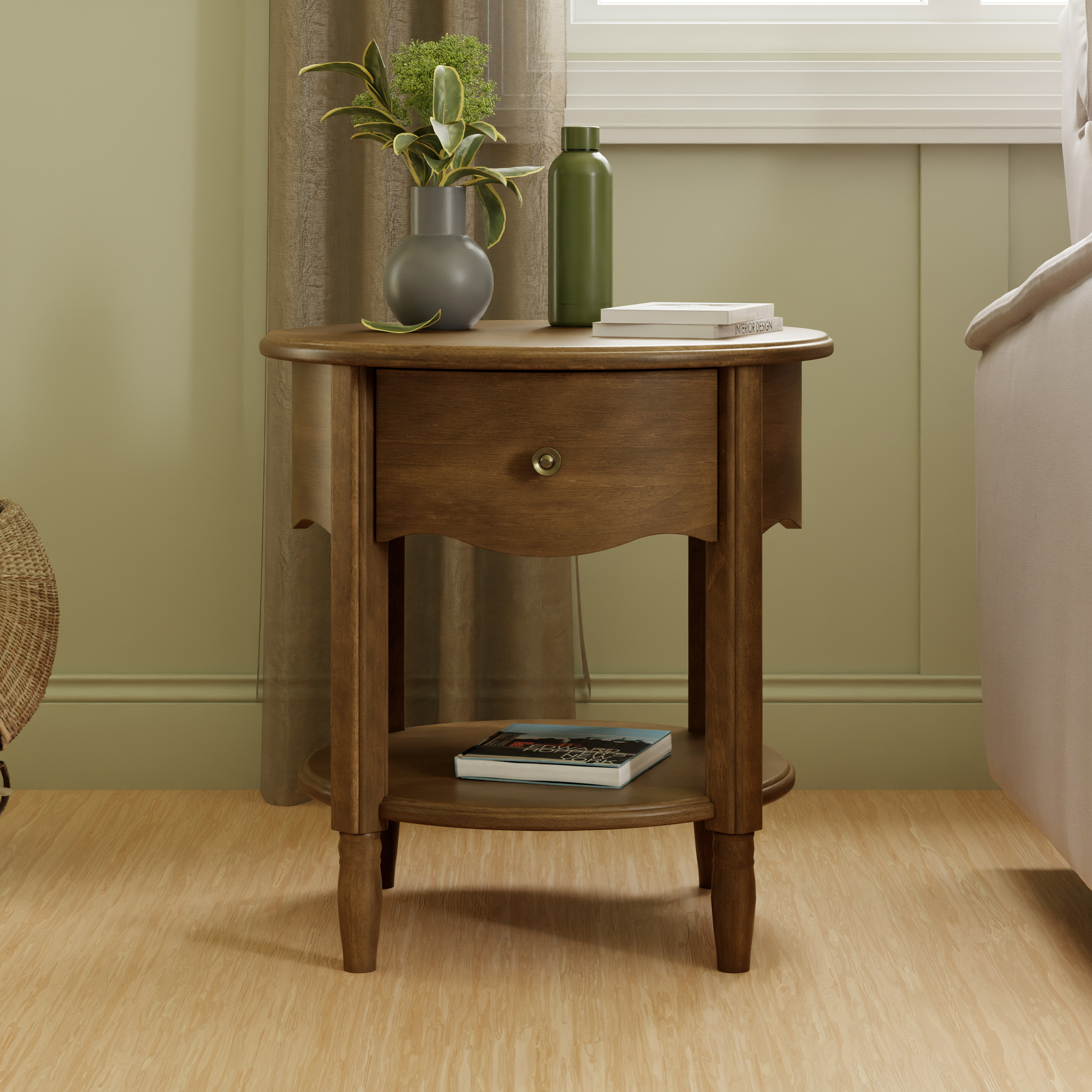 Namesake Liberty Assembled Nightstand - Natural Walnut.