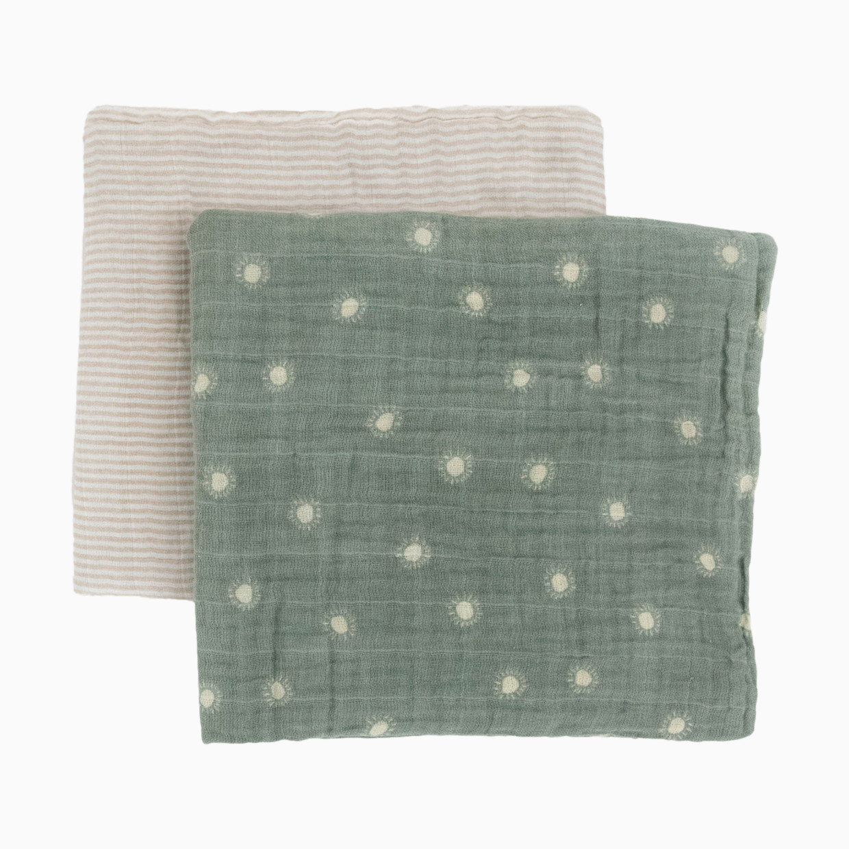 Little Unicorn Organic Cotton Muslin Swaddle Blanket 2 Pack - Sage Suns.