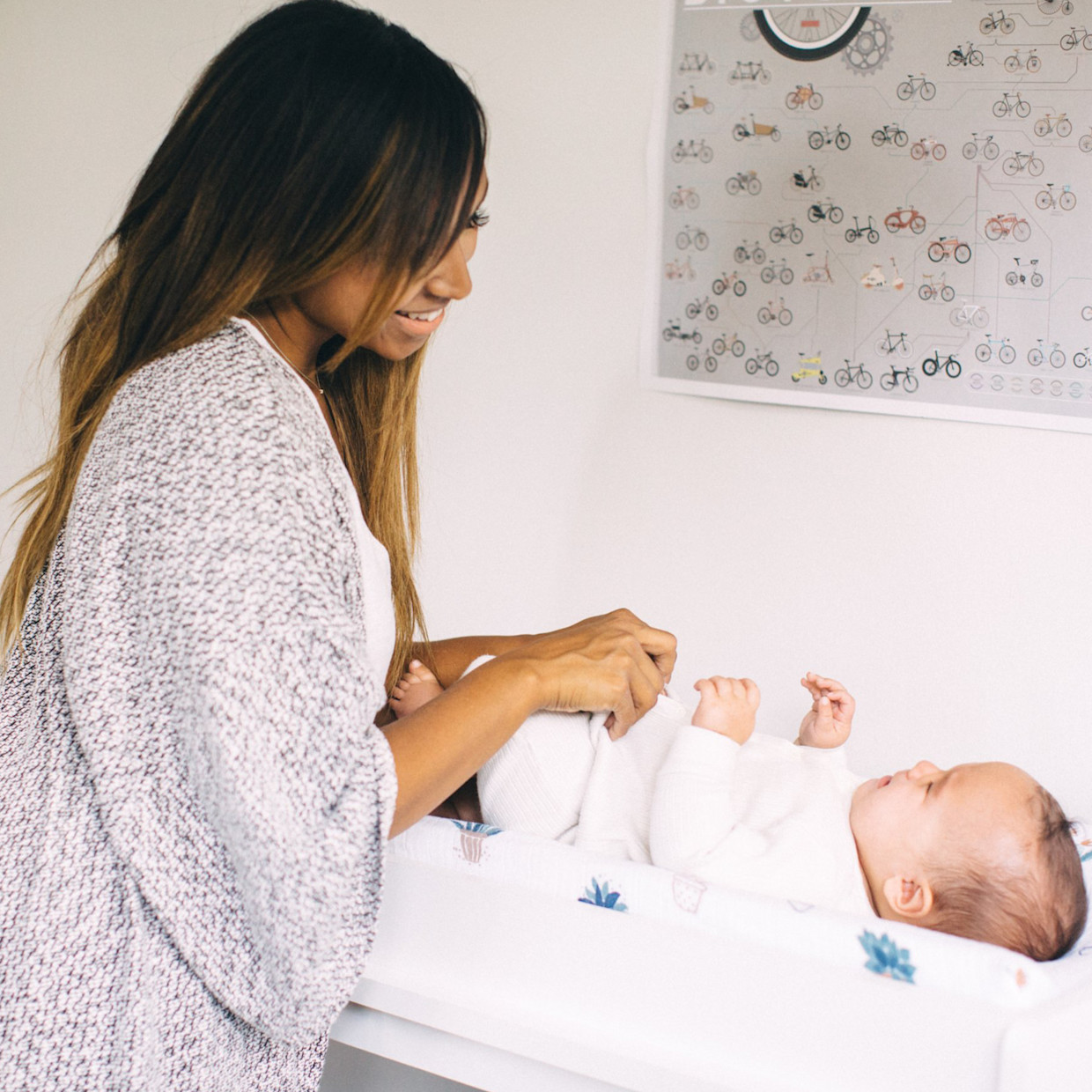 Little Unicorn Cotton Muslin Changing Pad Cover - Prickle Pots.