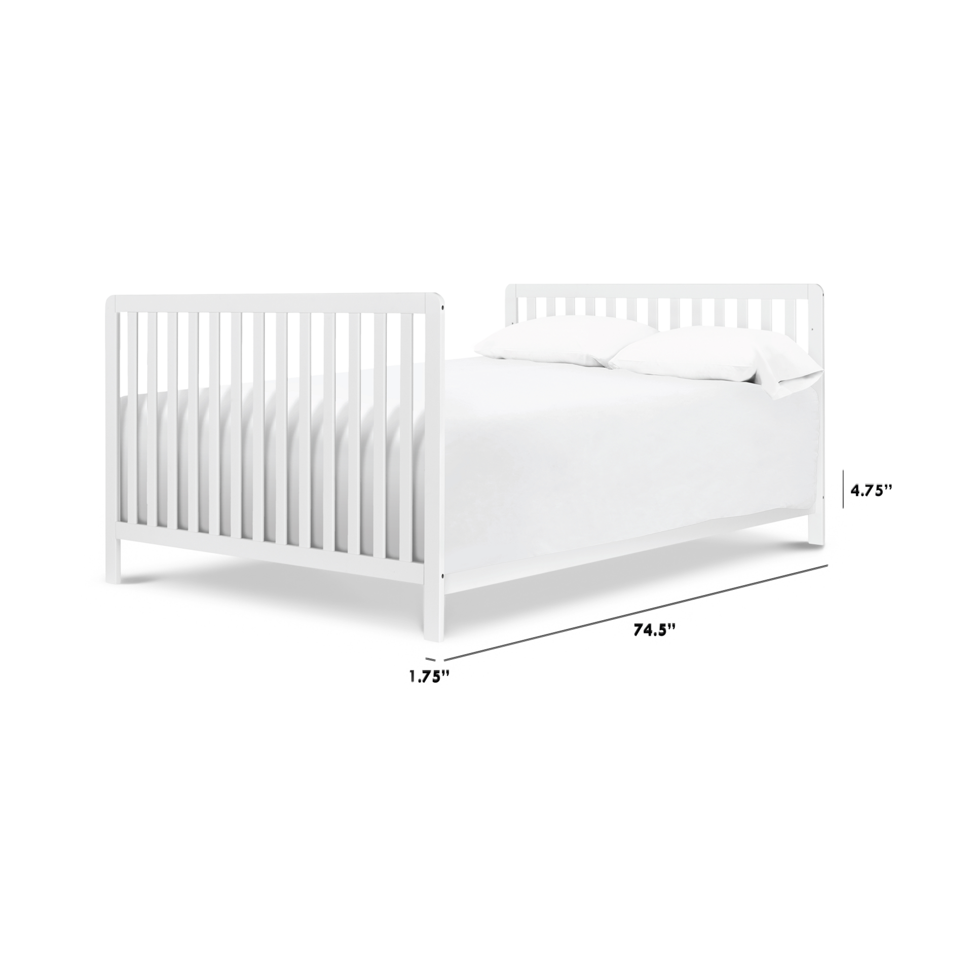 daVinci Twin/Full-Size Bed Conversion Kit (M5789) - White.