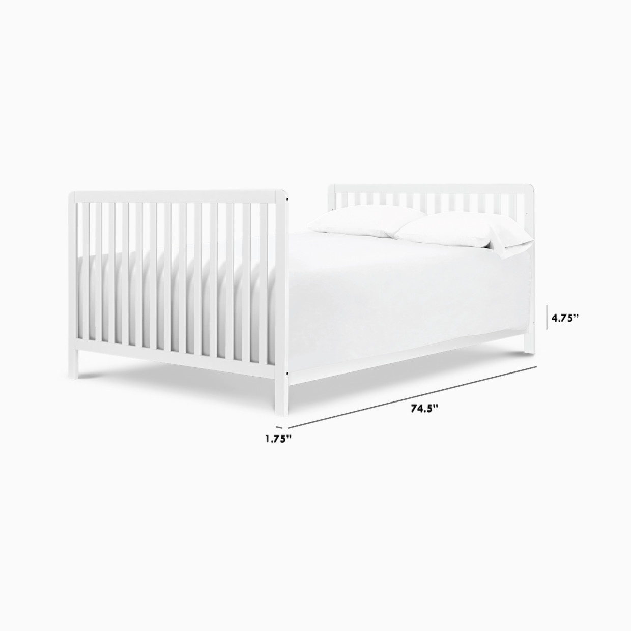 daVinci Twin/Full-Size Bed Conversion Kit (M5789) - White.