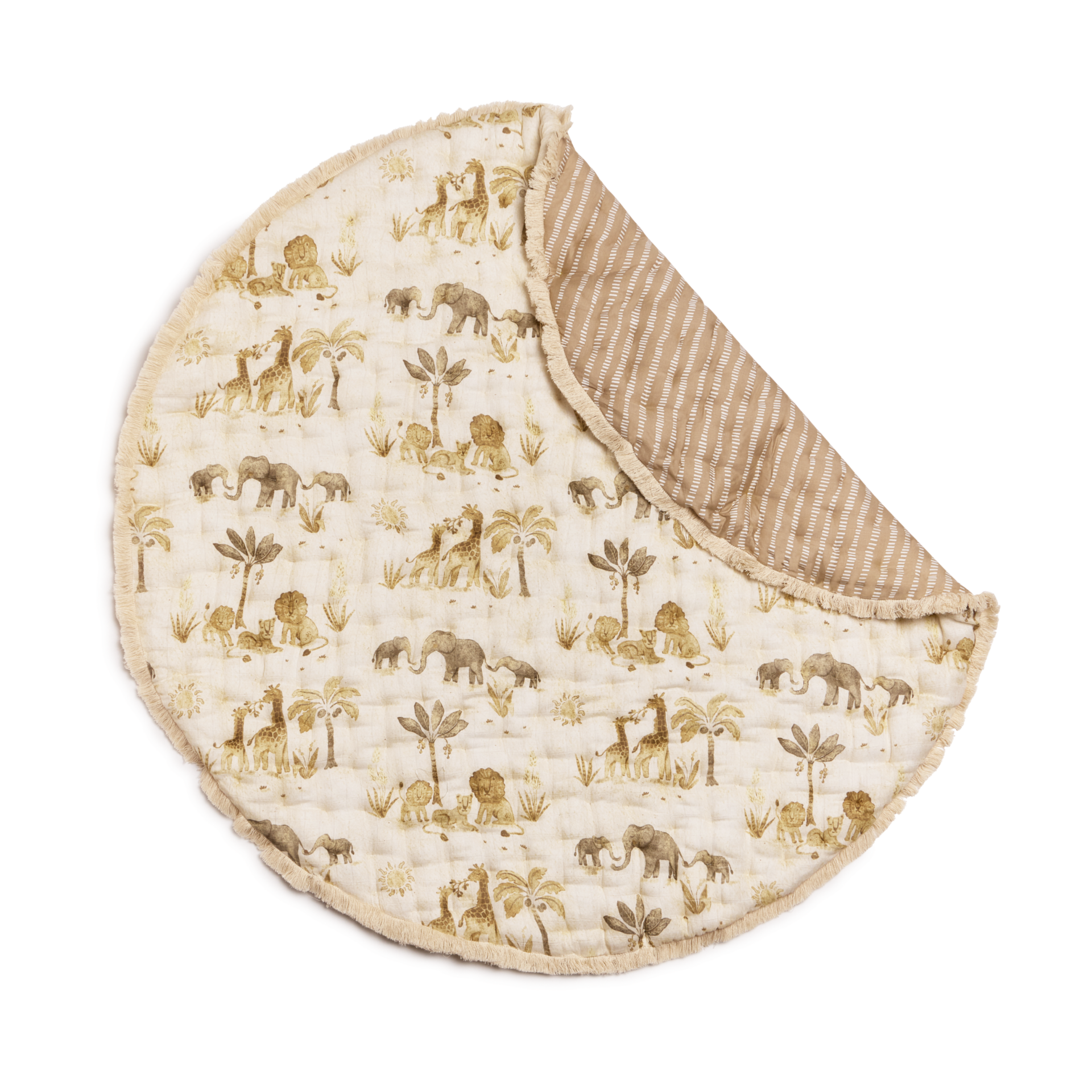 Tiny Kind Baby Quilted Play Mat - Jungle Family.