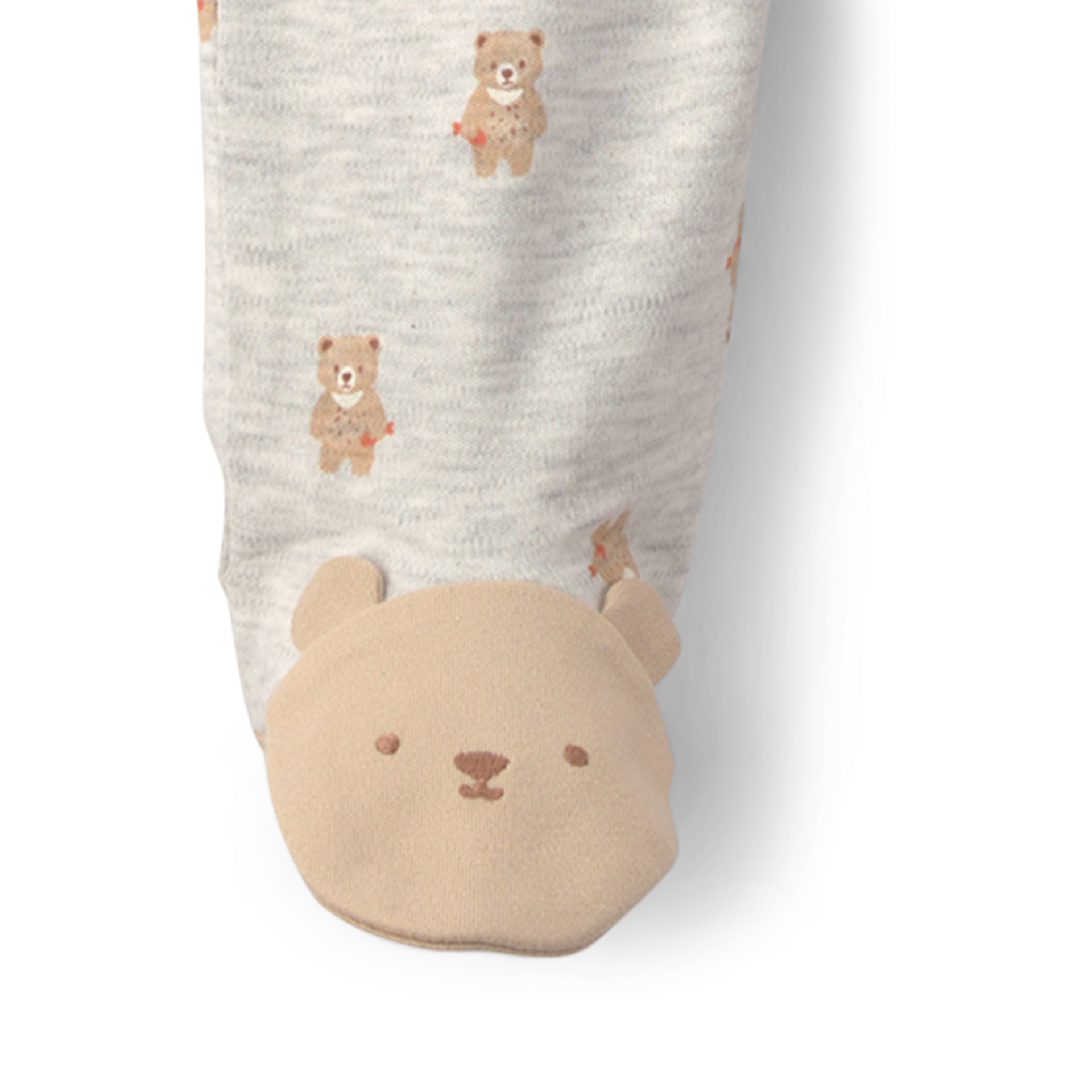 Carter's 2-Way Zip Snug Fit Sleep & Play Pajamas - Gray Teddy Bear, 6M.