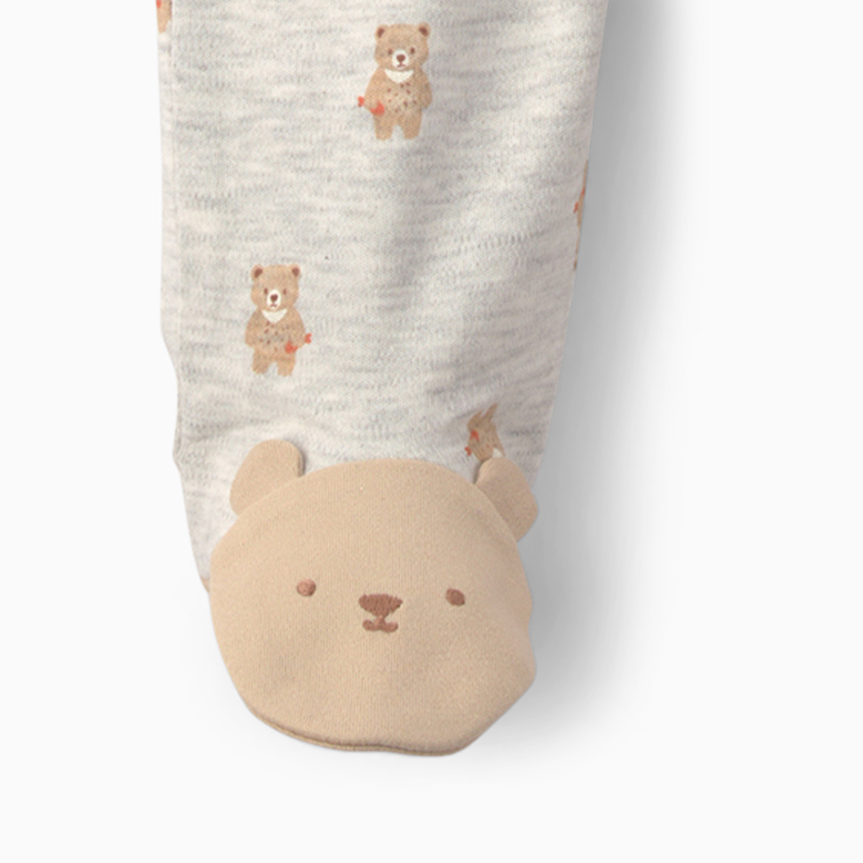 Carter's 2-Way Zip Snug Fit Sleep & Play Pajamas - Gray Teddy Bear, Nb.