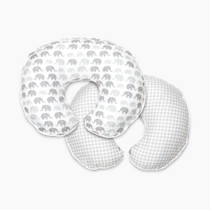 Boppy Nursing Pillow Cover, Premium Quick-Dry Fabric, Gray Elephants, Fits The Original Support Boppy Pillow for Breastfeeding and Bottle Feeding, Cover Only
