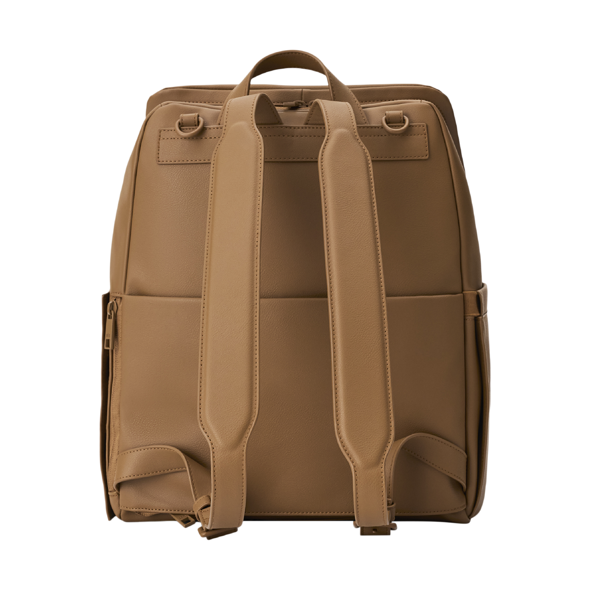 BEIS Travel The Everyday Diaper Backpack - Camel, Faux Leather.
