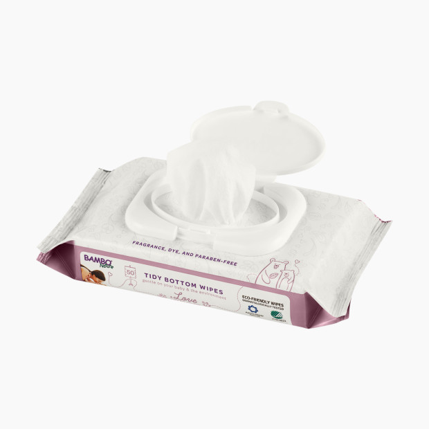 Bambo Nature Tidy Bottom Baby Wipes (50 Count) - Fragrance Free.