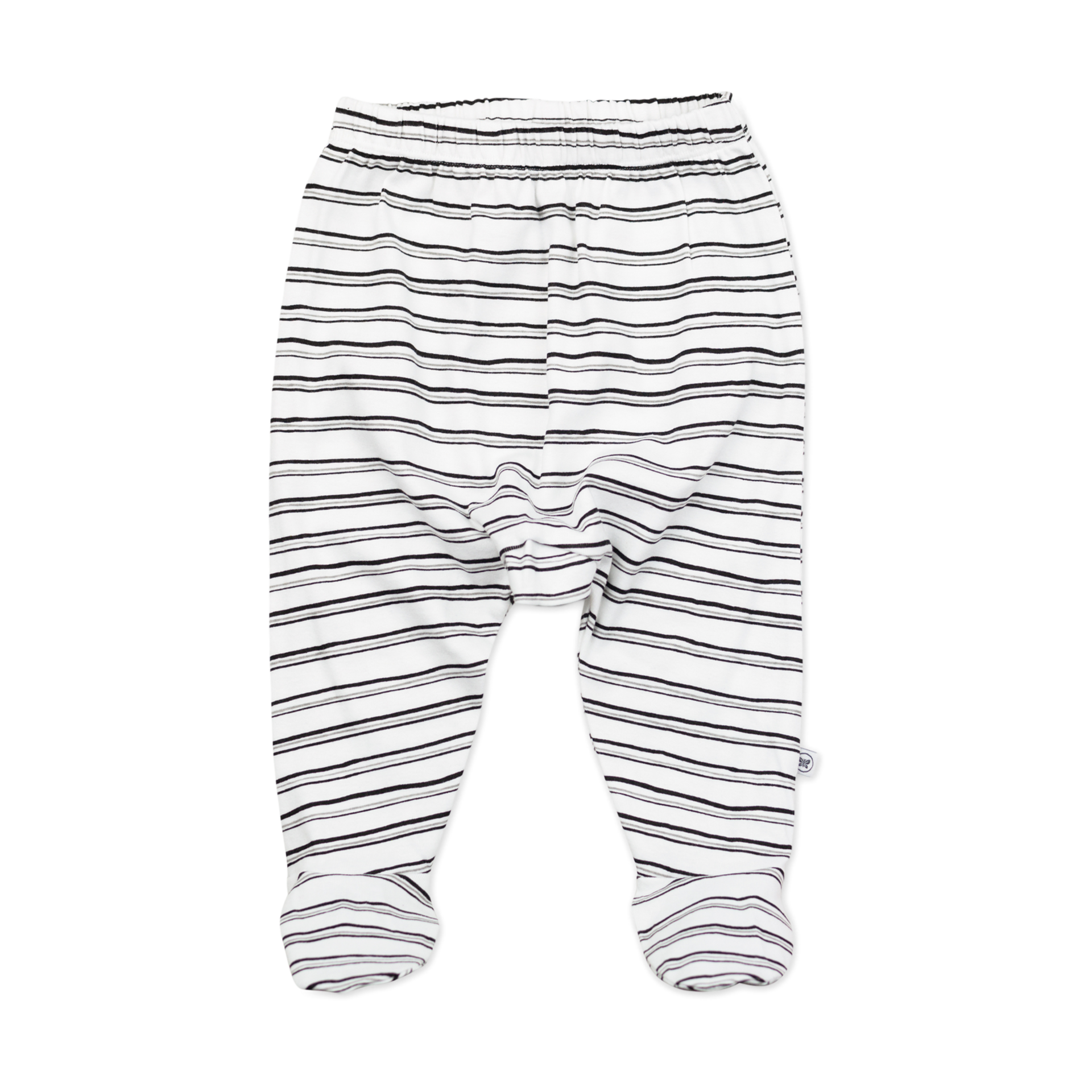 Honest Baby Clothing 3-Pack Organic Cotton Footed Harem Pants - Sketchy Stripe, 0-3 M.
