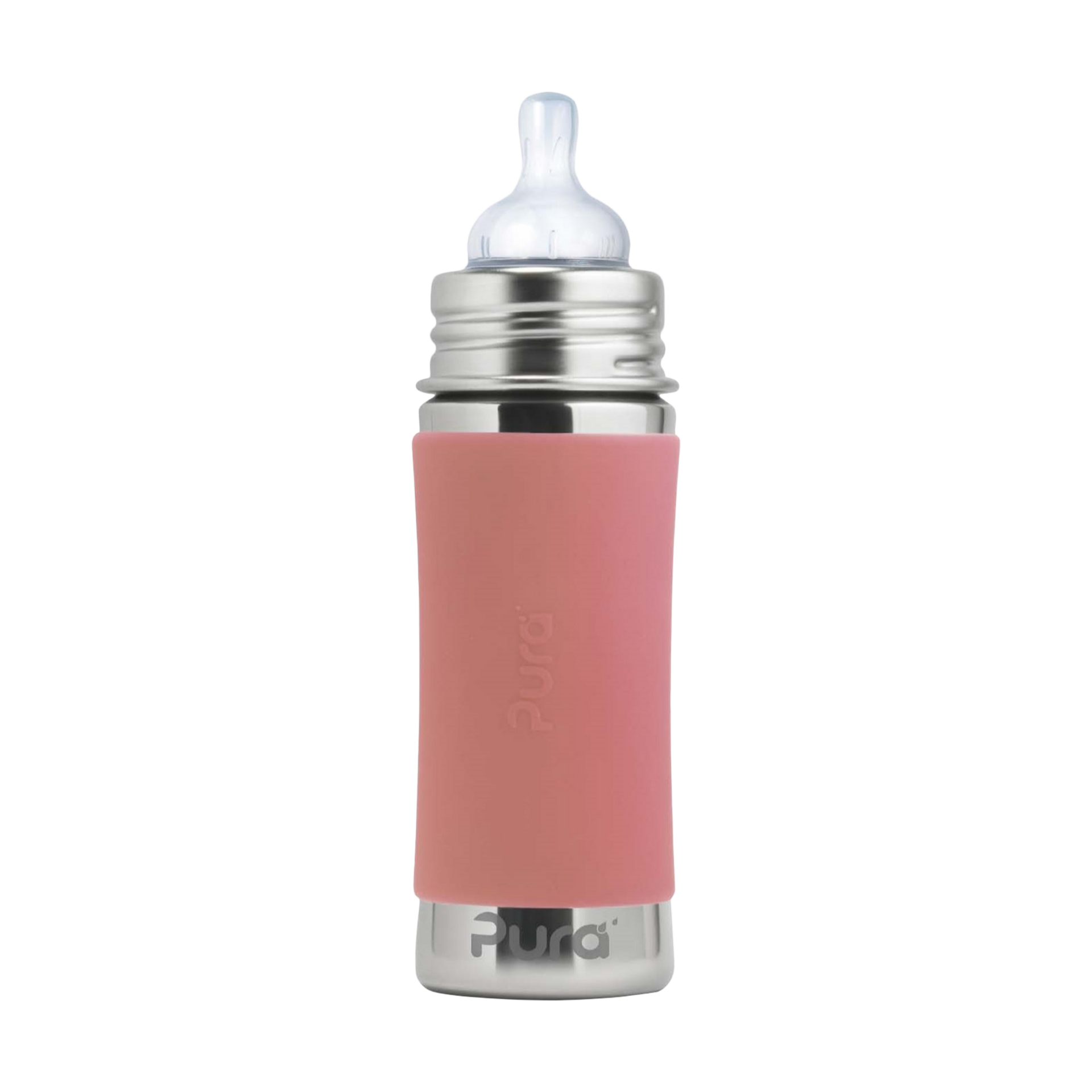 Pura Stainless Steel Baby Bottle - Rose, 9oz.