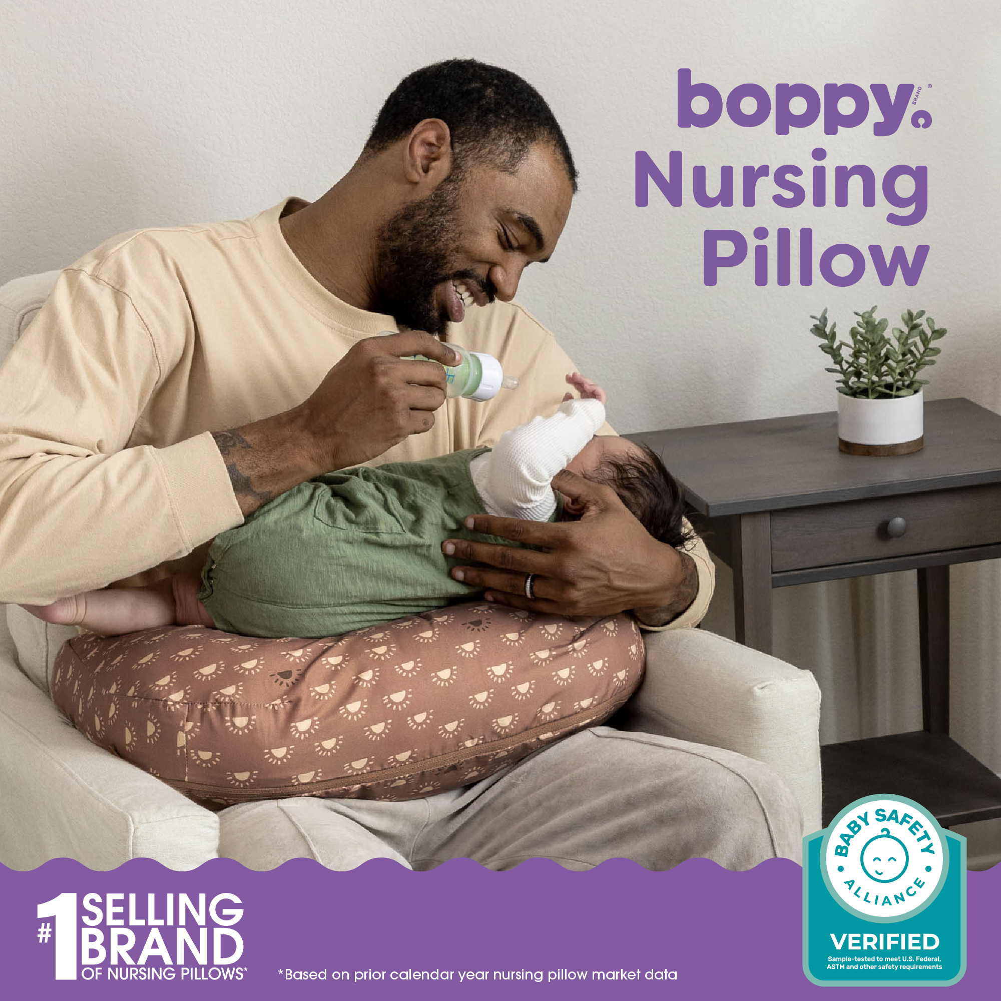 Boppy Nursing Pillow - Clay And Gold Suns.