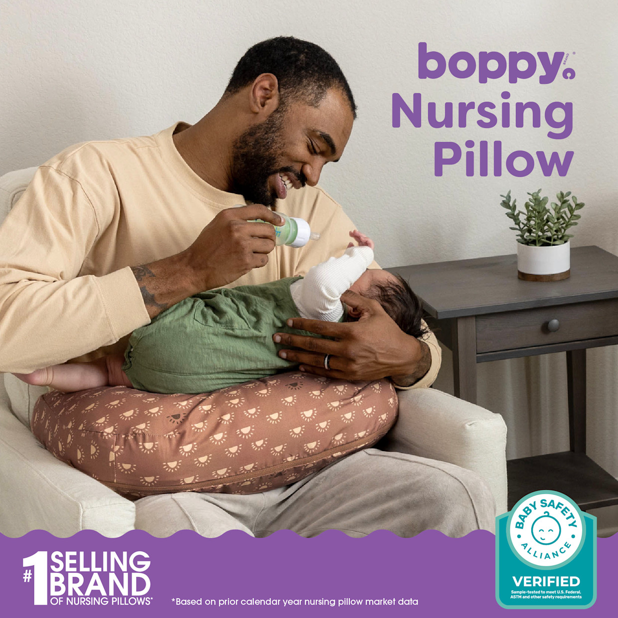 Boppy Nursing Pillow - Clay And Gold Suns.