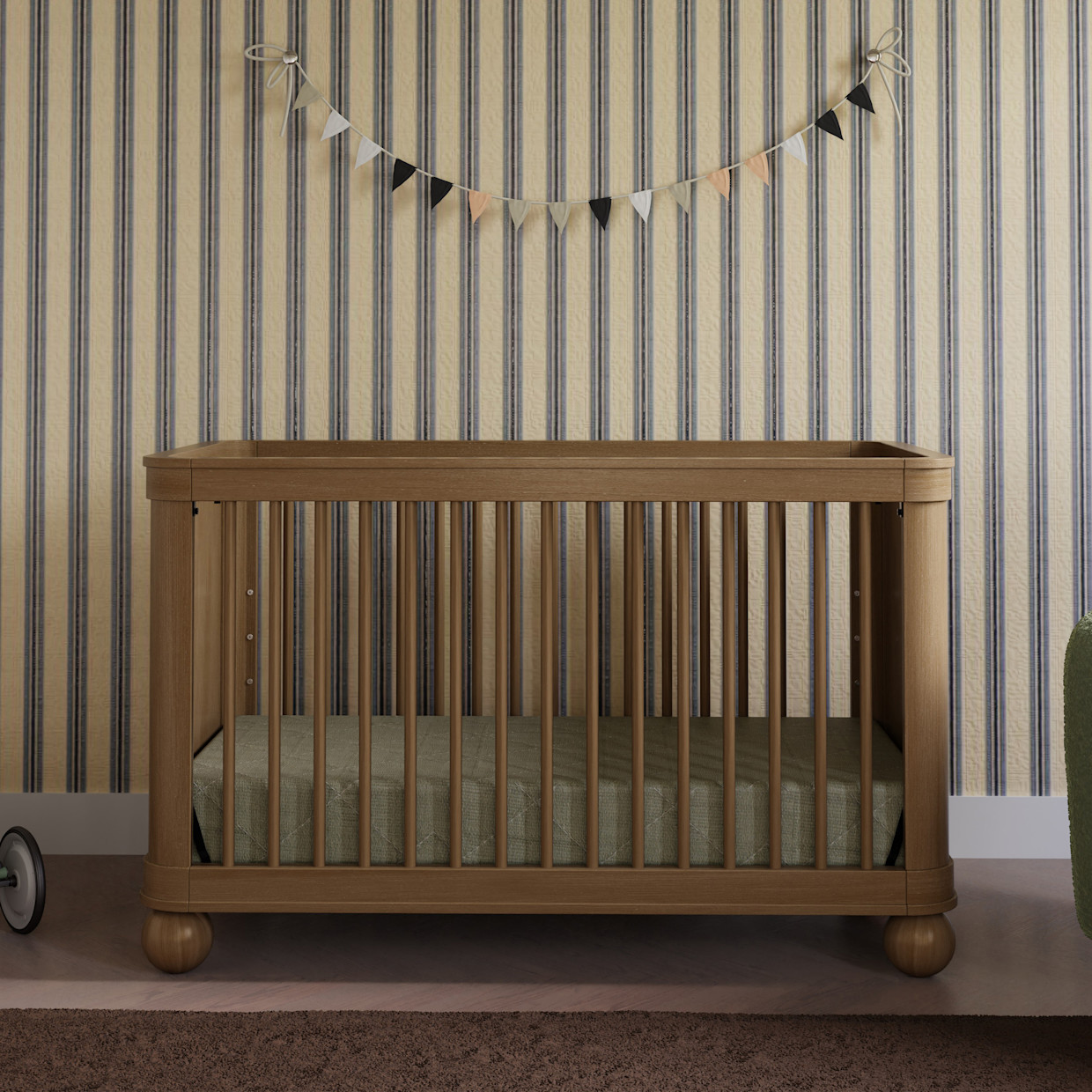 babyletto Crosby 3-in-1 Convertible Crib - Natural Walnut.