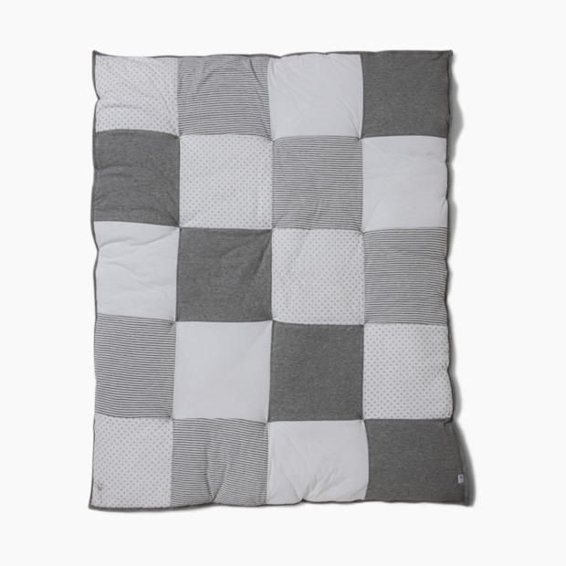 Burt's Bees Baby Reversible Quilt - Heather Grey Dottie Bee.