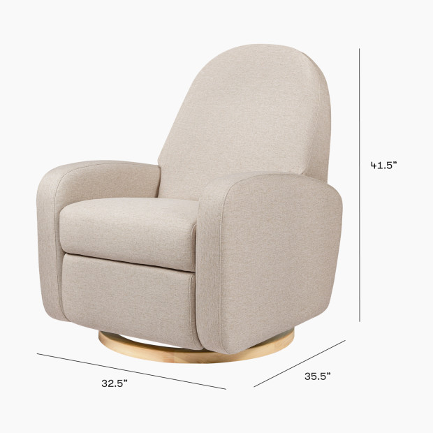 babyletto Nami Glider Recliner - Performance Beach Eco-Weave With Light Wood Base.