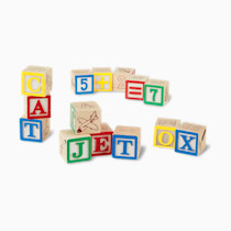 Melissa & Doug Deluxe Wooden ABC/123, 50-Piece Set of Classic Letter & Number Wooden Blocks (1” x 1”) with Storage Pouch, Sorting & Stacking Toys for Kids Ages 2+