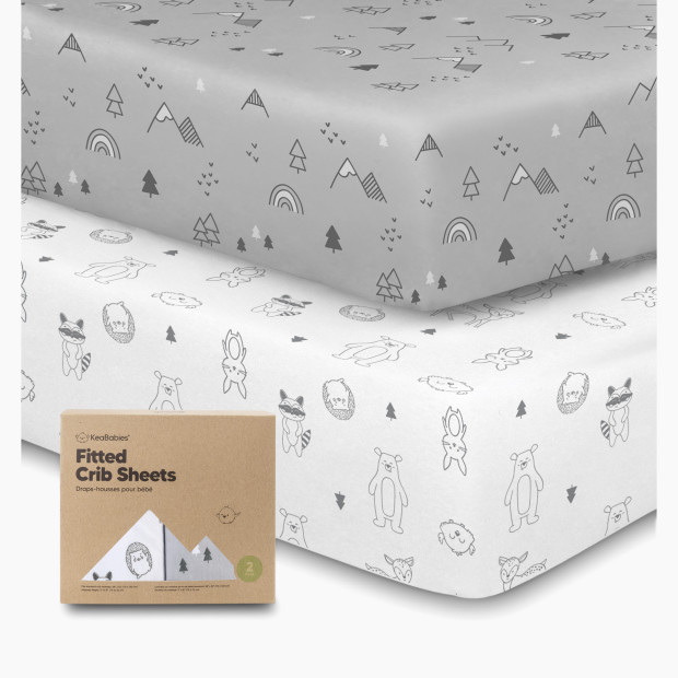 KeaBabies Soothe Fitted Crib Sheets - Woodland, 2.
