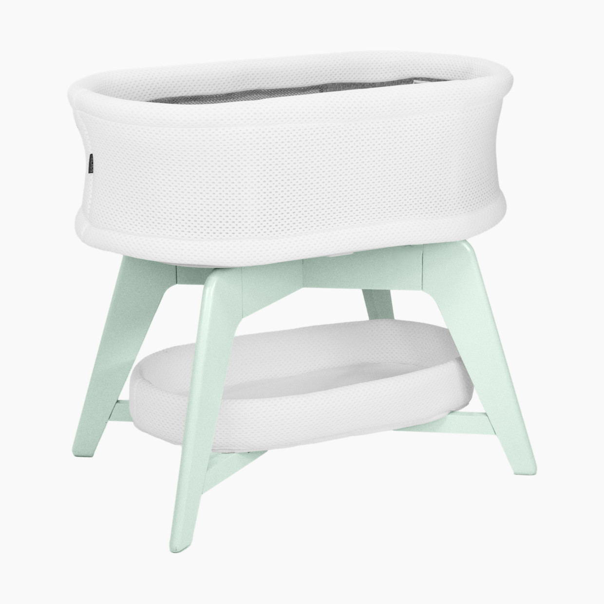 TruBliss EVI Smart Bassinet - White On Mint.