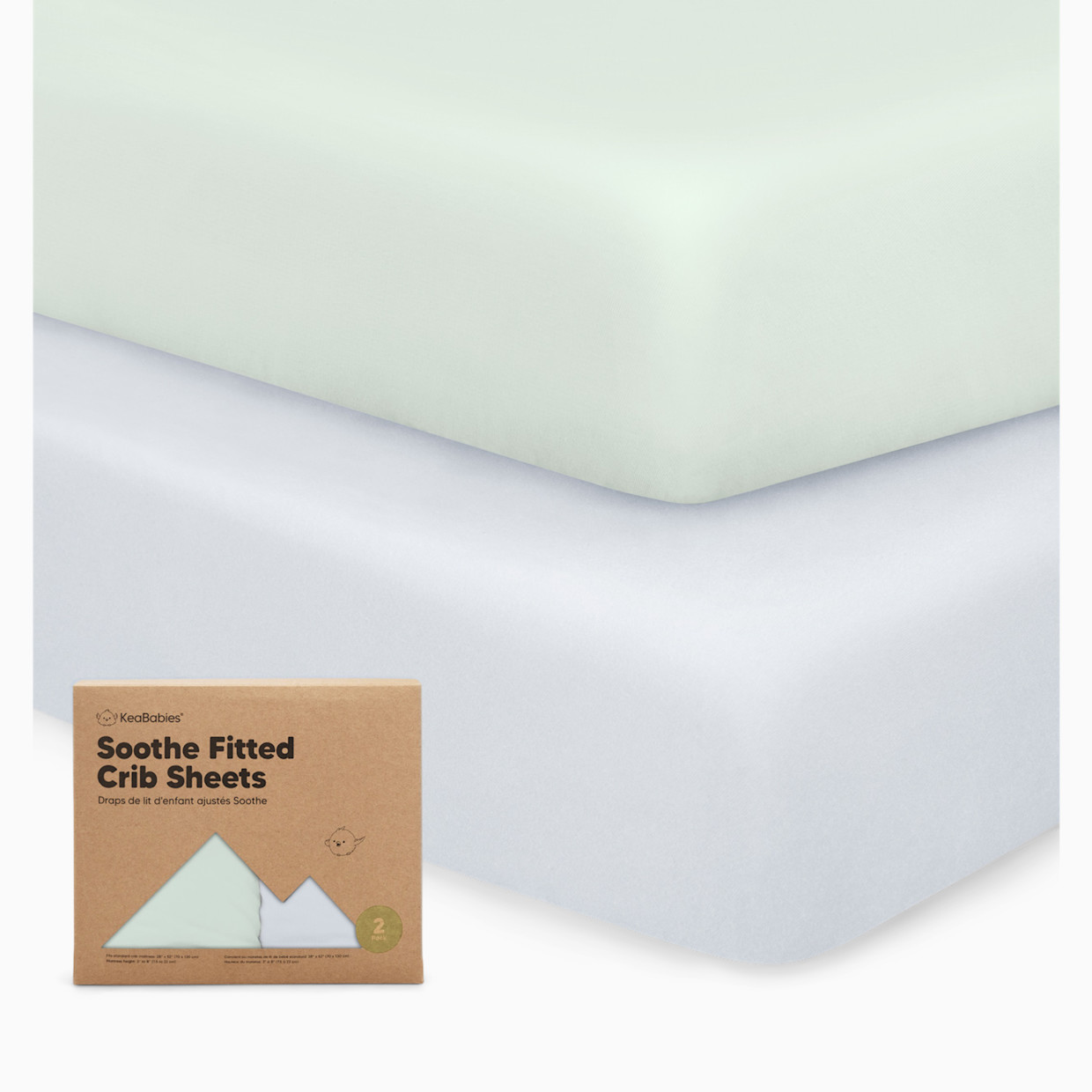 KeaBabies Soothe Fitted Crib Sheets - Cove, 2.