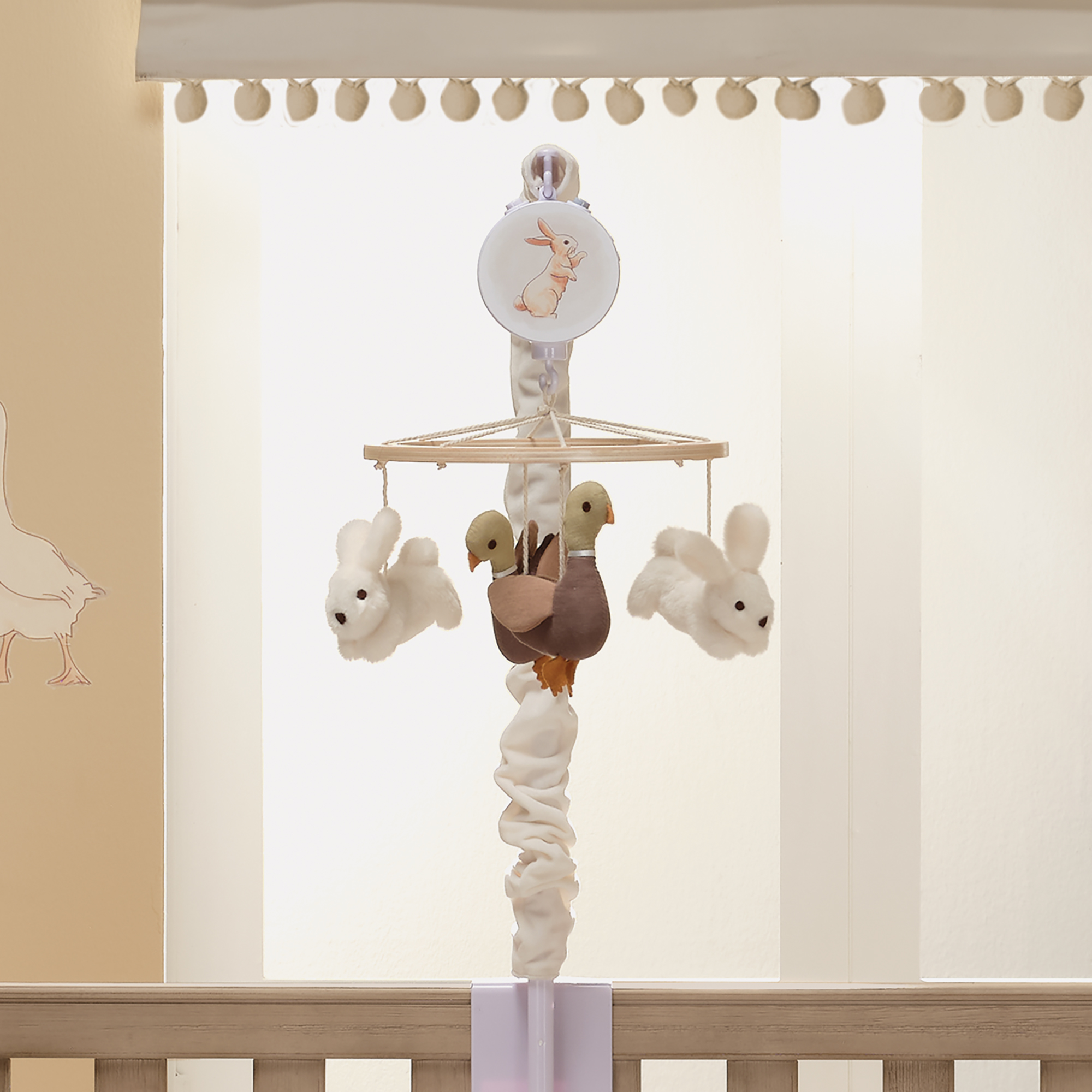 Lambs & Ivy Musical Baby Crib Mobile - Bunny Hop.
