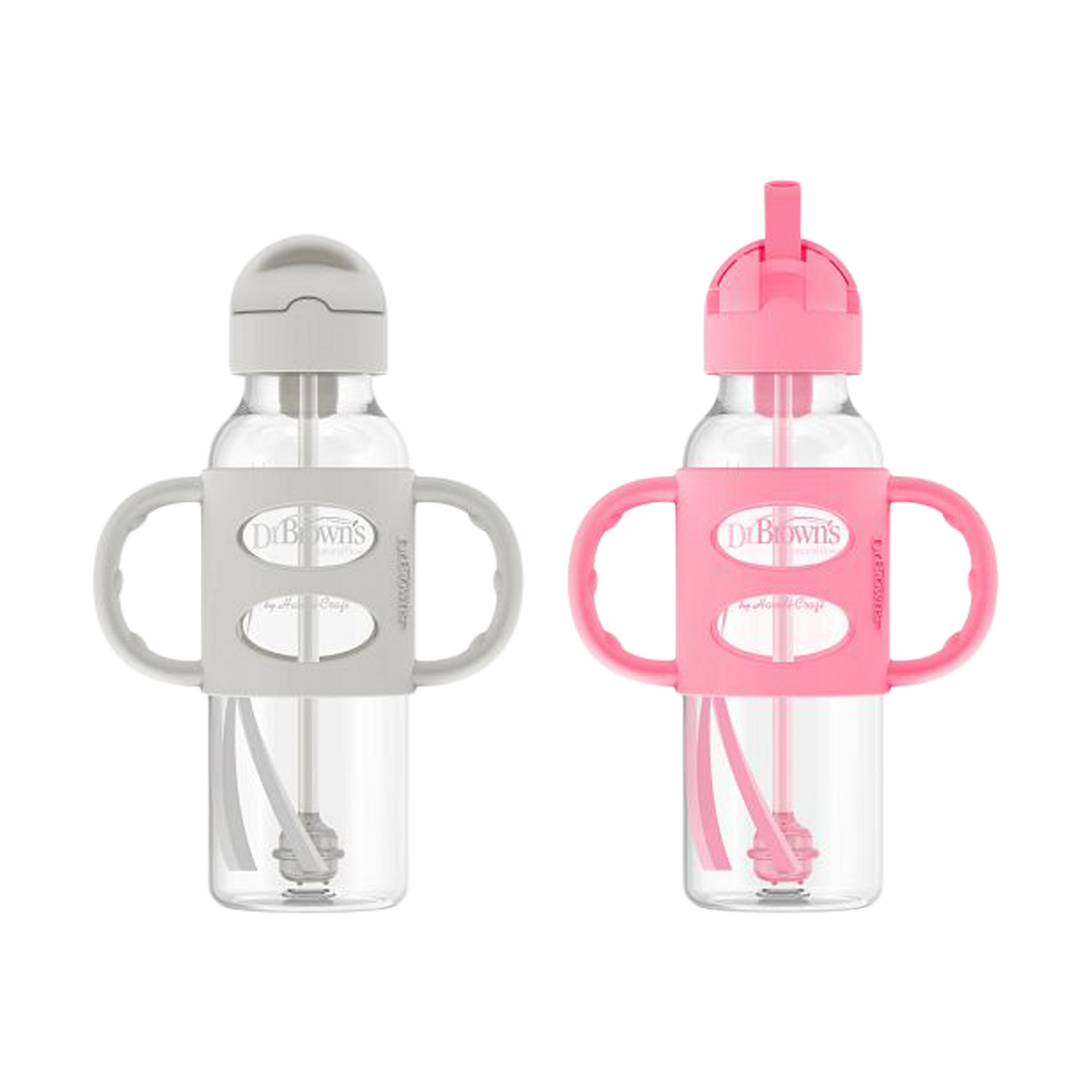 Dr. Brown's Narrow SIPPY STRAW Bottle 3/Silicone Handles.