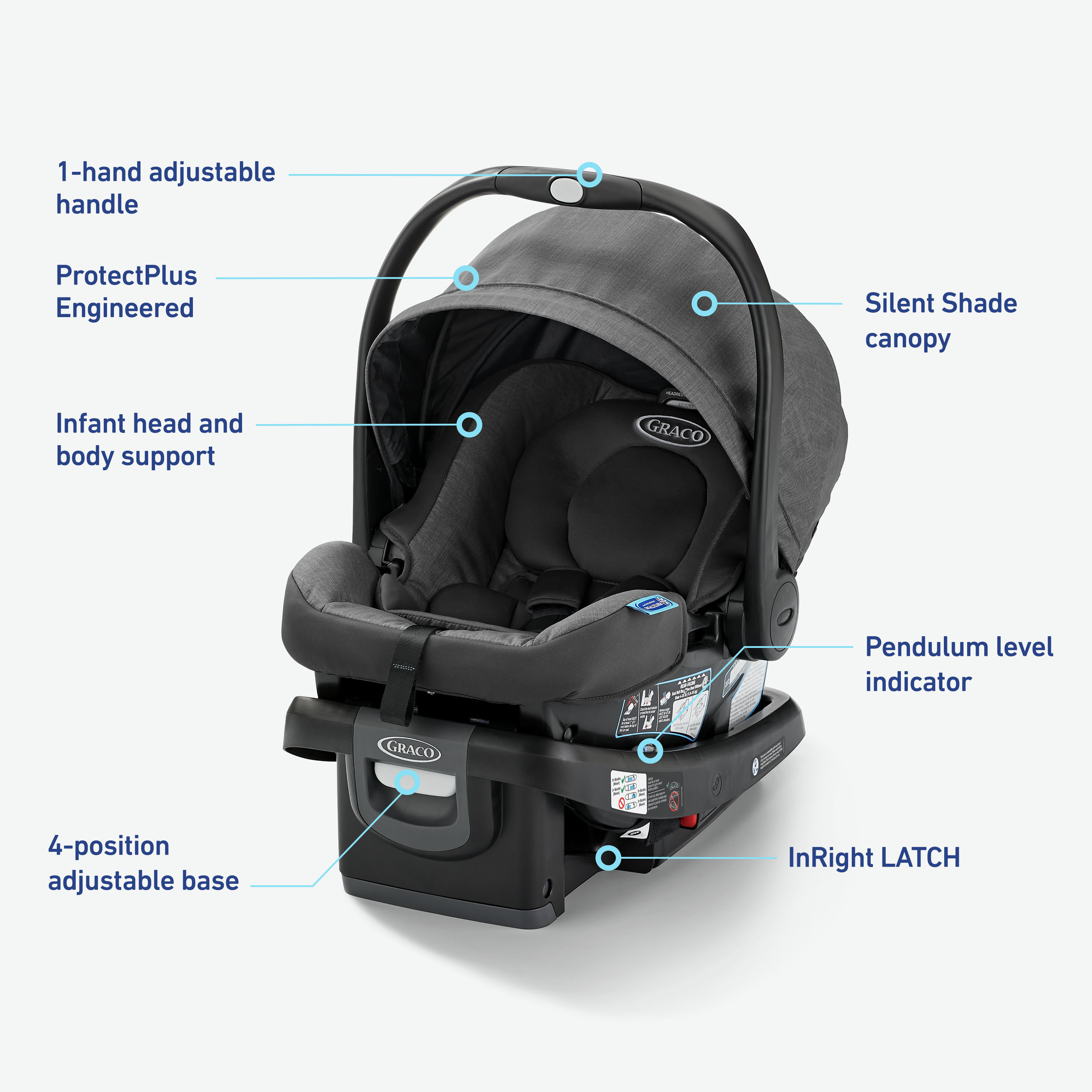 Graco SnugRide DLX Infant Car Seat ft. Load Leg Technology - Astaire.
