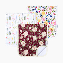 Copper Pearl Baby Burp Cloth Large 21''x10'' Size Premium Absorbent Triple Layer 3-Pack Gift Set “Scarlet