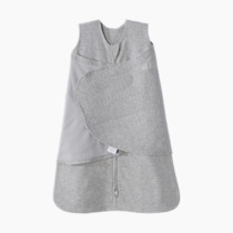 HALO 100% Cotton Sleepsack Swaddle, 3-Way Adjustable Wearable Blanket, TOG 1.5, Heather Grey, Small, 3-6 Months