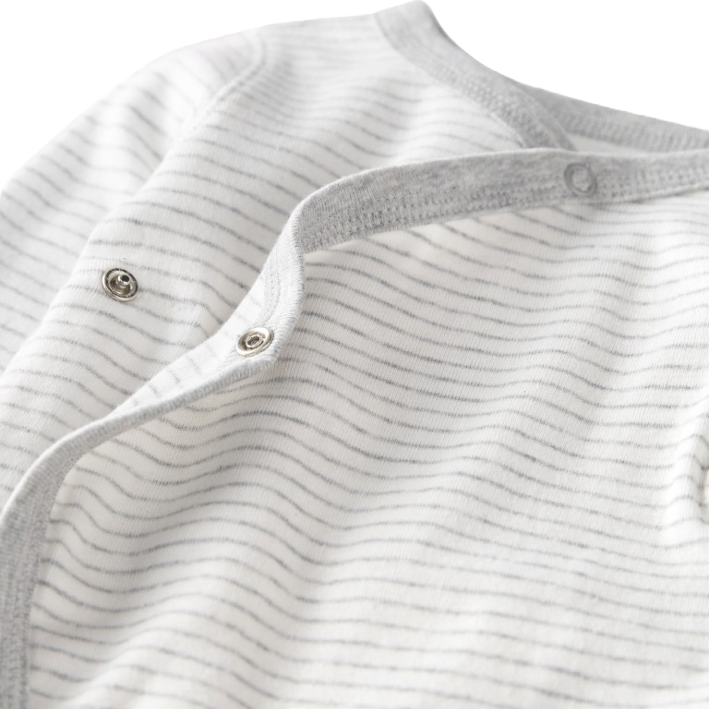 Carter's Little Planet Organic Cotton Wrap Sleep & Play Pajamas in Stripes - Multi Gray Stripe, 0-3 M.