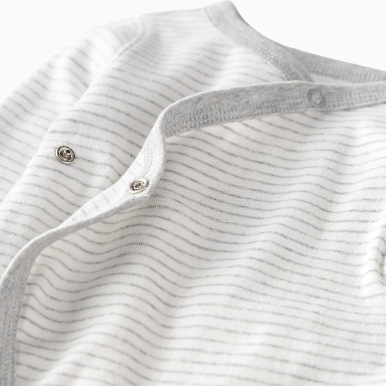 Carter's Little Planet Organic Cotton Wrap Sleep & Play Pajamas in Stripes - Multi Gray Stripe, 3-6 M.